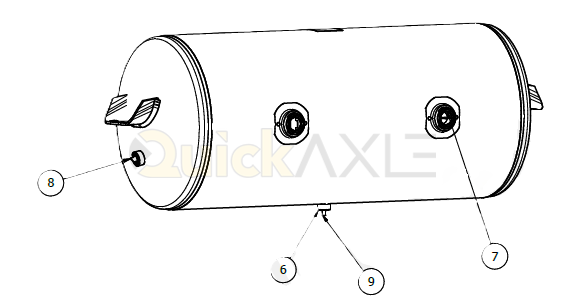Air Tank - 2850 cu in, 12" OD x 29.5", with brackets - 1230248