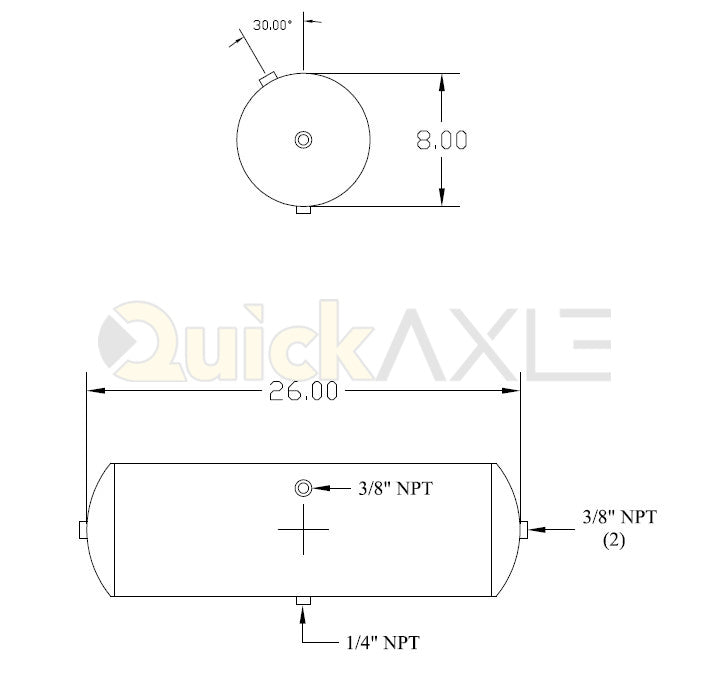 Air Tank - 1175 cu in, 8" OD x 27" length - 1234256B001