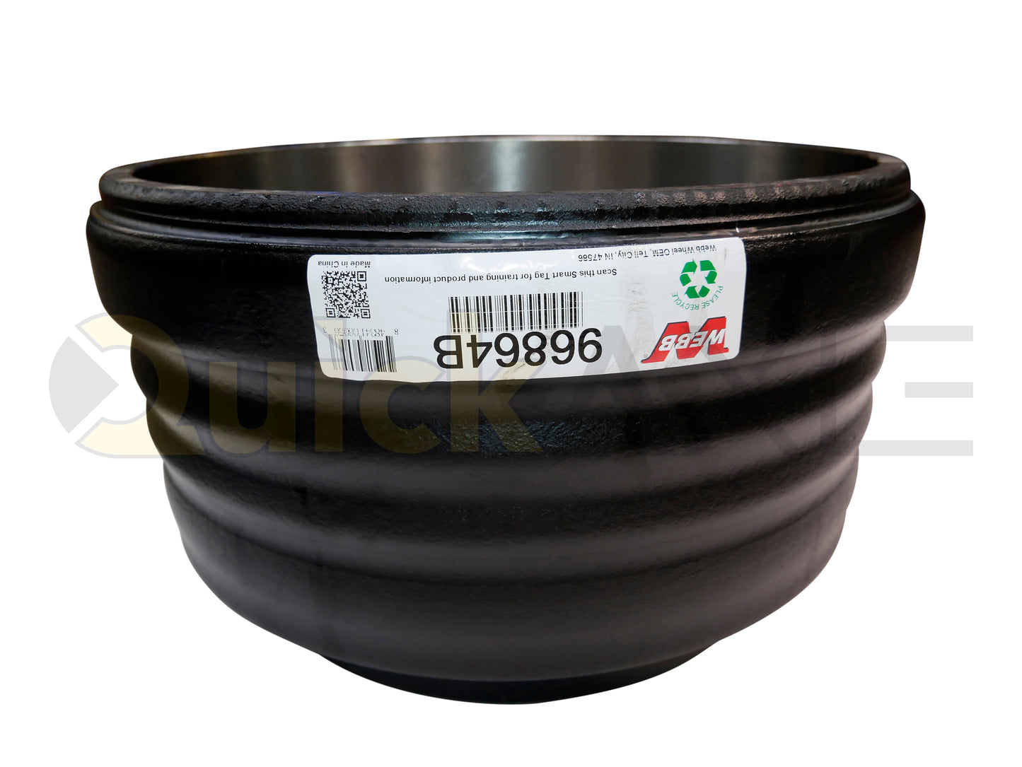 Drum, Webb, M22, 10 Stud Stud Quantity, 11.25 (285.75) Stud Base Circle, Composite, 16.5" x 7.0" Brake Size