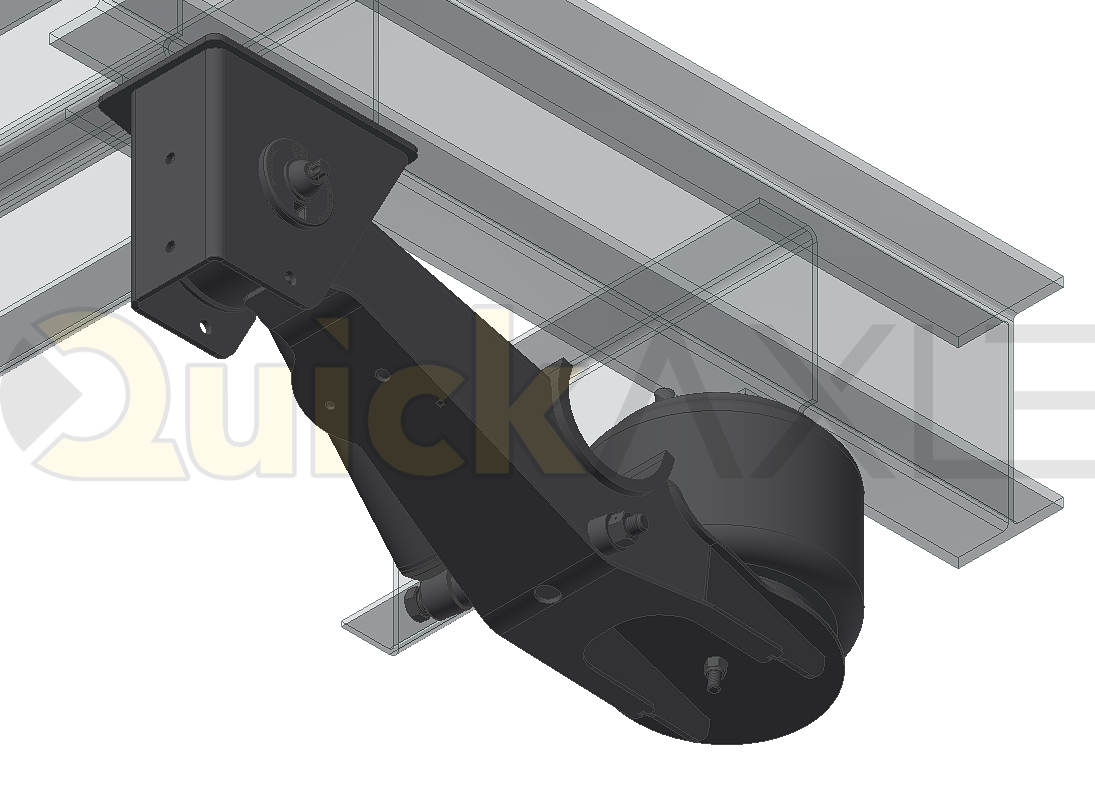 Ridewell RAR-244 Trailer Underslung Air Ride Suspension - Non-Steerable - 16,000 lb Capacity - 2441001