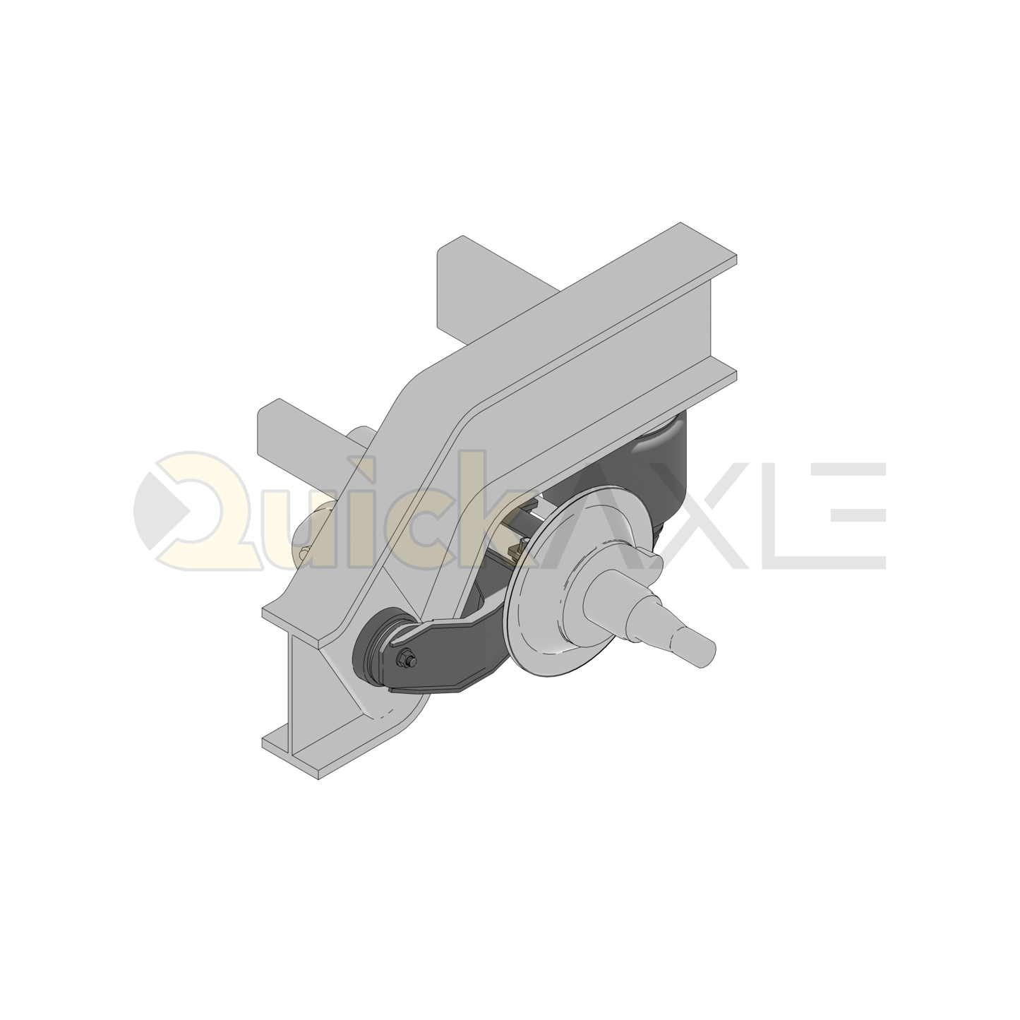 Ridewell RAR-260W Trailer Air Ride Suspension - Yoke Mount - Underslung - Non-Steerable - 25,000 lb Capacity - 2607208