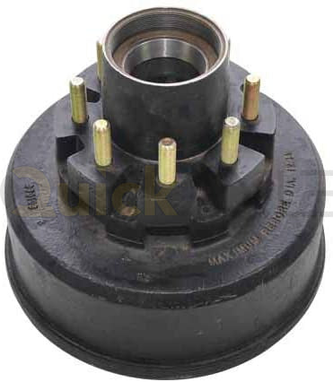 BRAKE DRUM 10K 12 1/4 86.5; 5/818 PRESS IN STUDS (BLACK) - Axletek #BD-86510-16