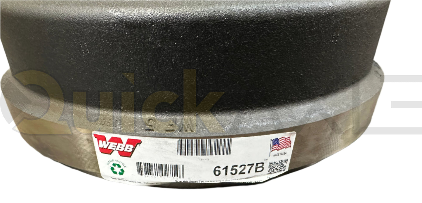 Drum, Webb, M22, 10 Stud Quantity, 11.25 (285.75) Stud Base Circle, Cast Iron, 15.0" x 4.0" Brake Size