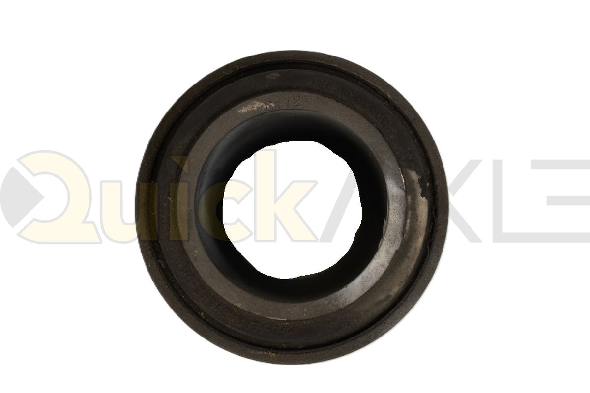 Ridewell suspension bushing with a central sleeve, angled view.