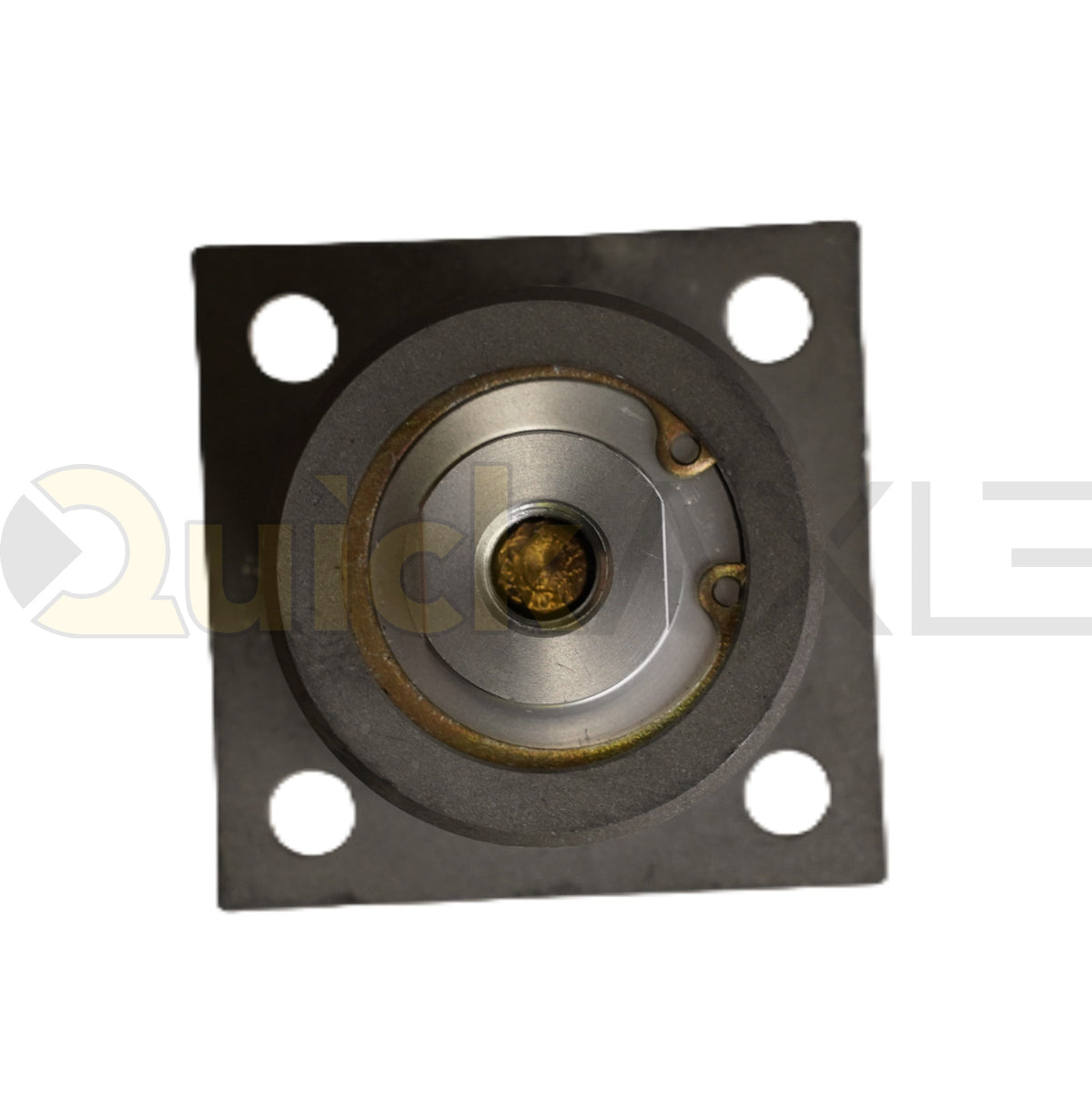 Air-pilot valve with a cylindrical body, mounting flange, and port openings.