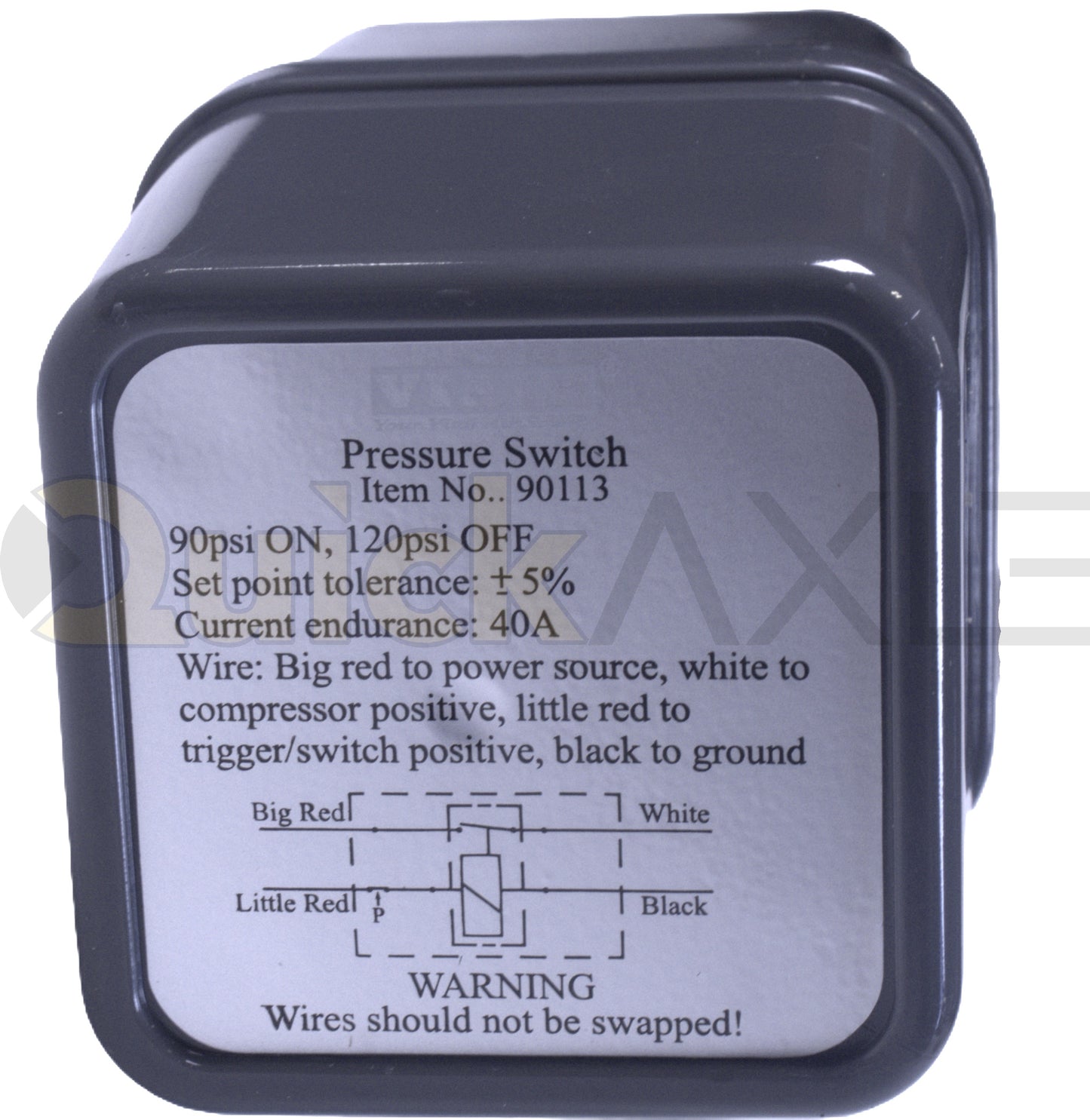 Pressure Switch with Relay - 90 on / 120 off psi, 12 VDC, 1/8" NPT - 1230172