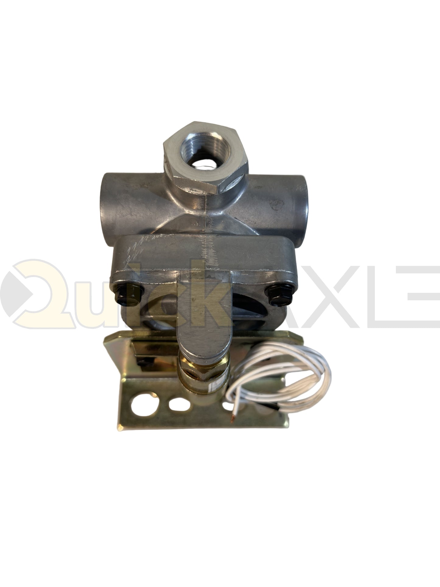 Lift Axle Control Module (LACM), N/C solenoid with flying leads, check valve & A-side gauge; ports: (2) 1/2-14 NPTF, (2) 3/8-18 NPTF, 1/8-27 NPTF gauge - 1230195