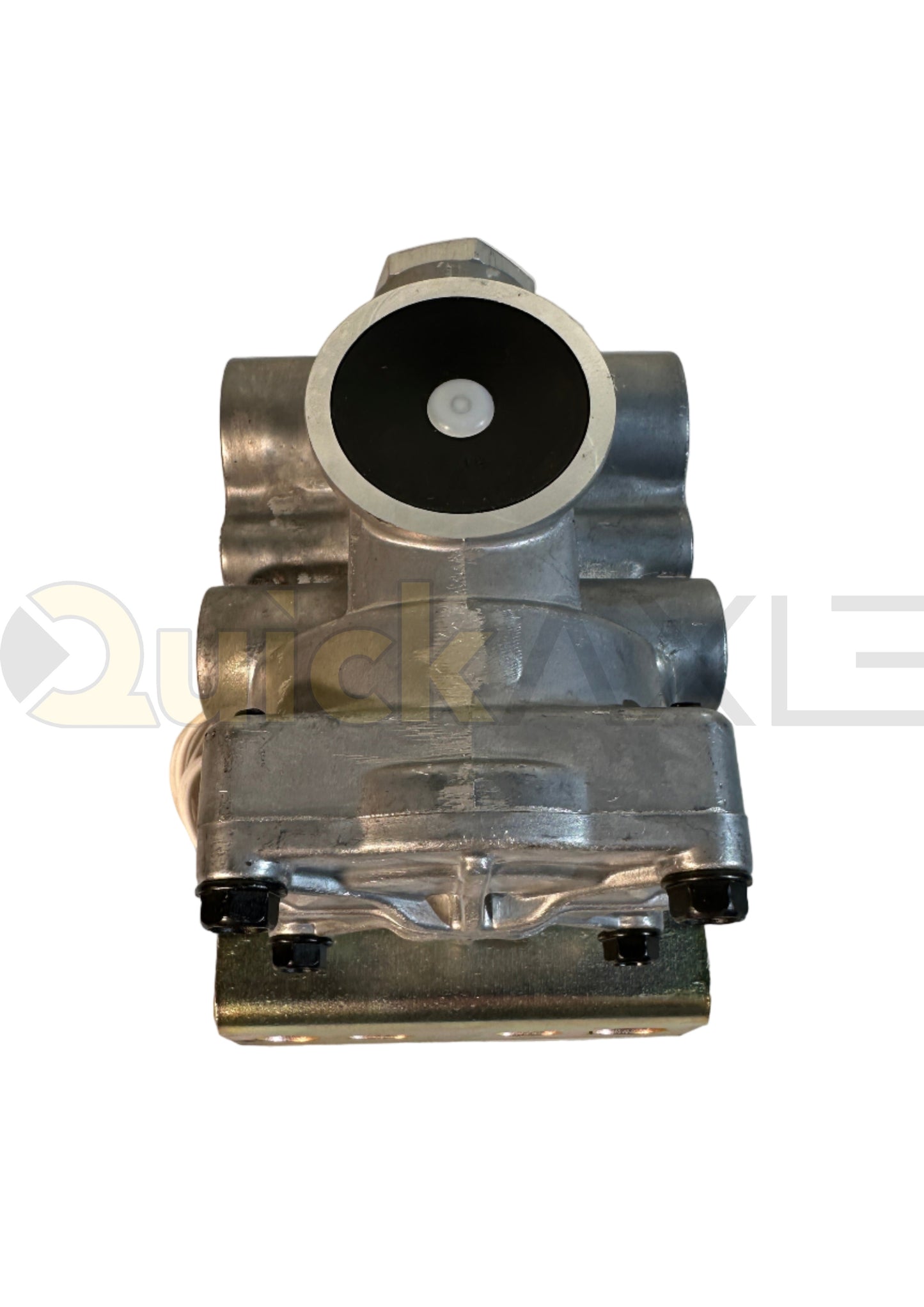 Lift Axle Control Module (LACM), N/C solenoid with flying leads, check valve & A-side gauge; ports: (2) 1/2-14 NPTF, (2) 3/8-18 NPTF, 1/8-27 NPTF gauge - 1230195