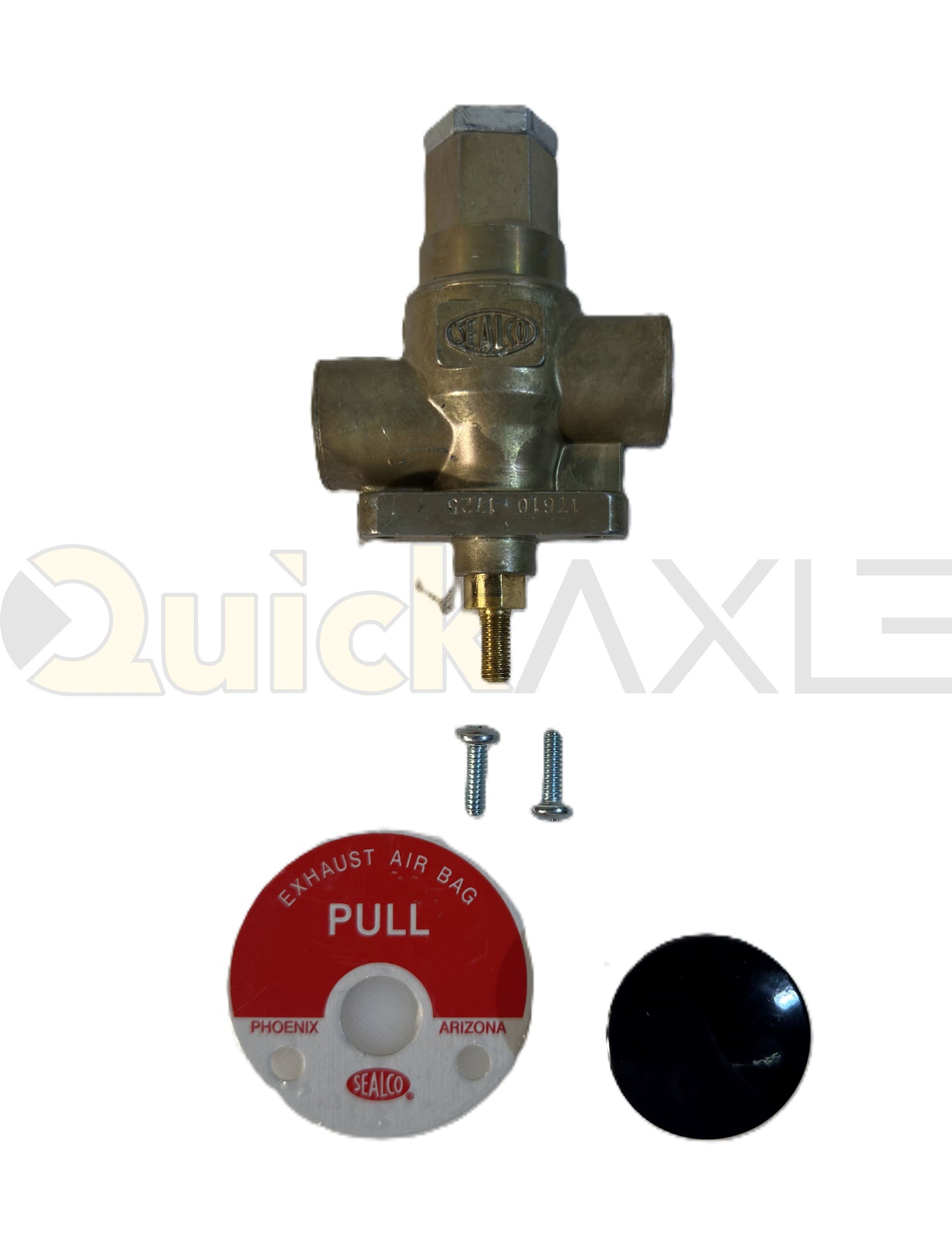 Manual Suspension Control Valve, Sealco 17610, Pull to Exhaust / Push to Fill, 3/8" NPT inlet & outlet, panel-mount knob  -1230243