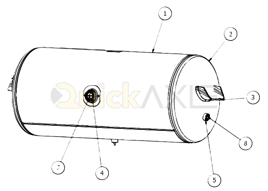 Air Tank - 2850 cu in, 12" OD x 29.5", with brackets - 1230248