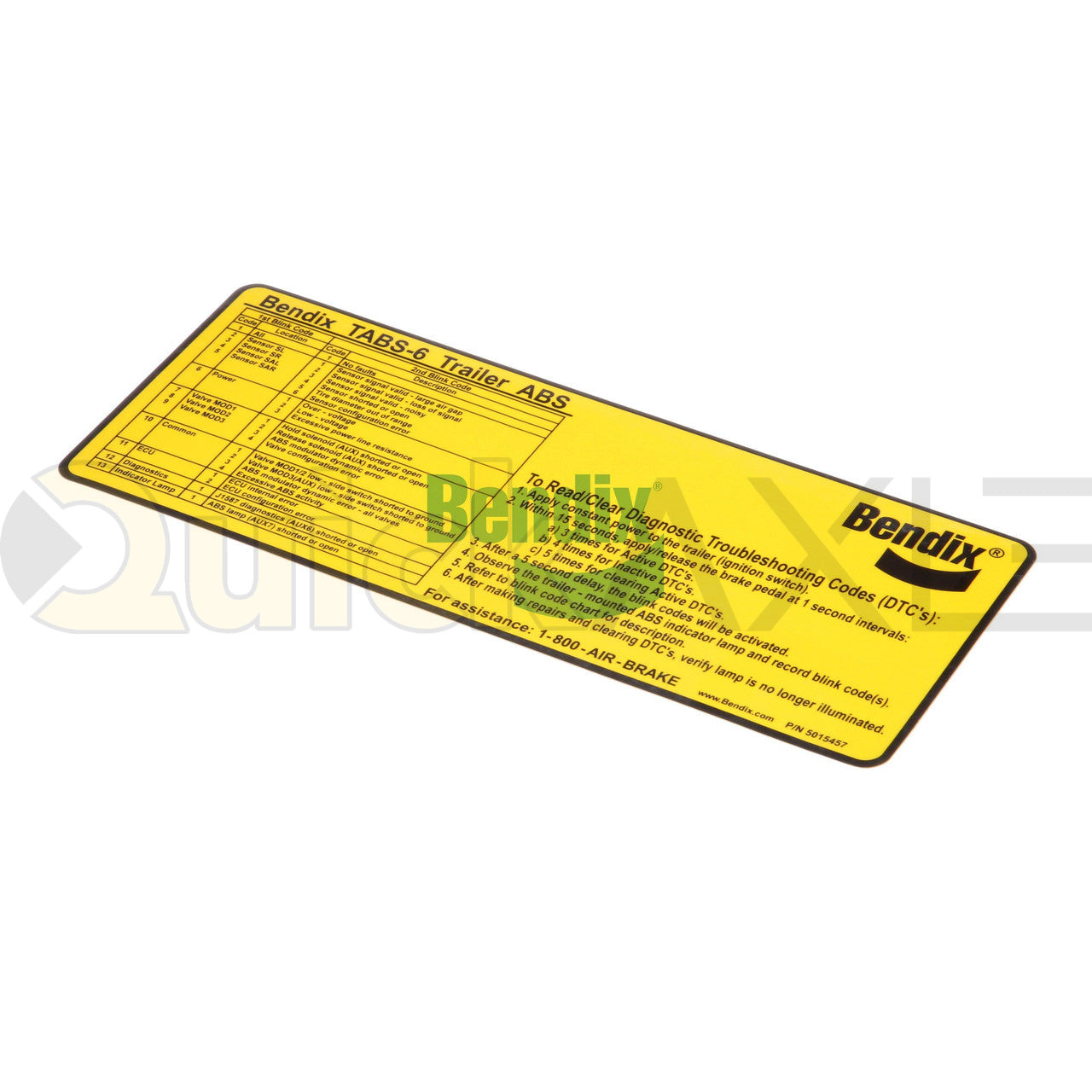 ABS Indicator Lamp Sticker, QA Part AMHD-00006 - 1420211 – QuickAxle