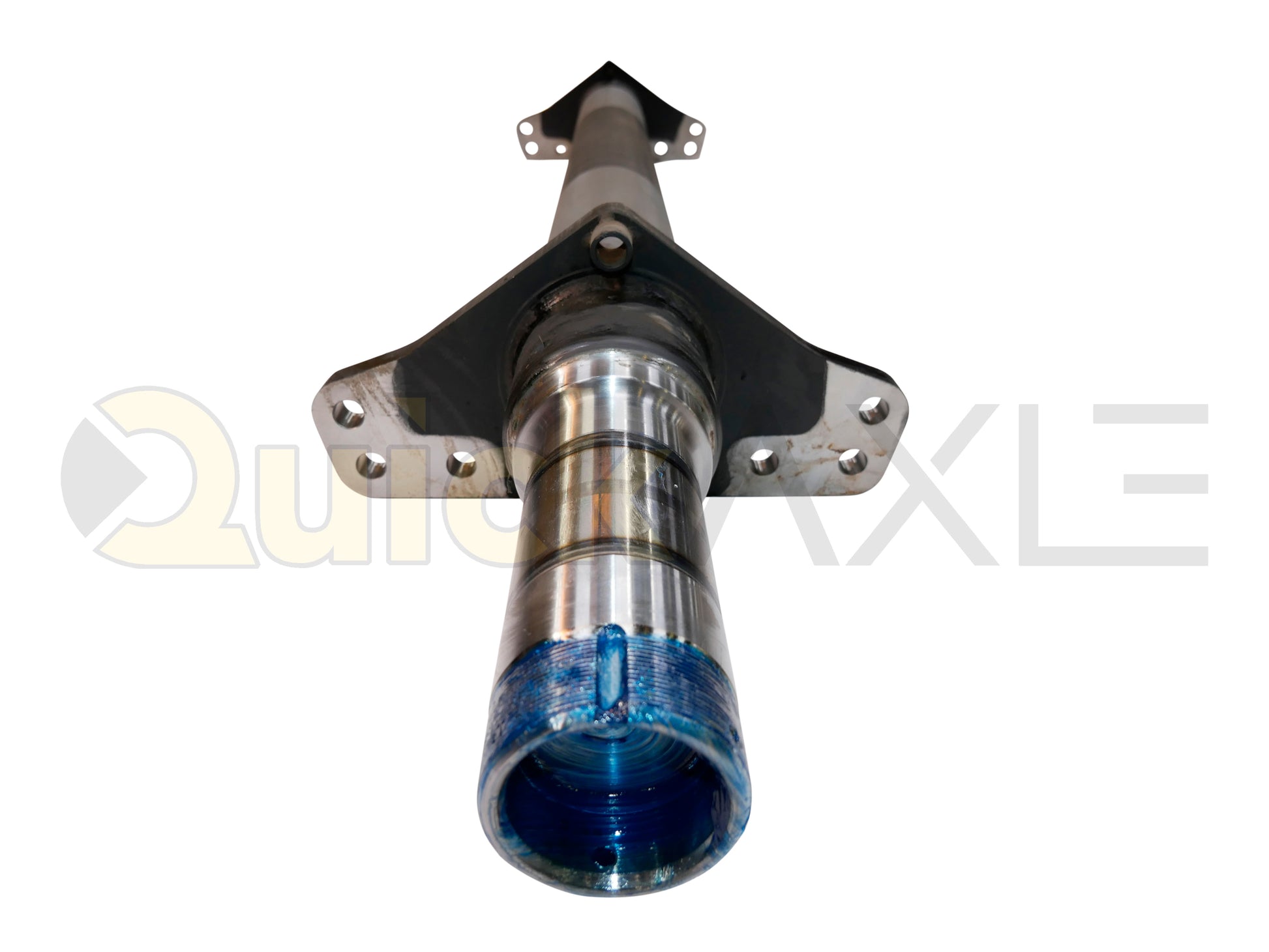 Air Disc Brake Axle, 75.5 Axle Track, QuickAxle Universal Mounting Pattern Brake Flange, 23k Beam, Straight With 5 in Dia and P Spindle