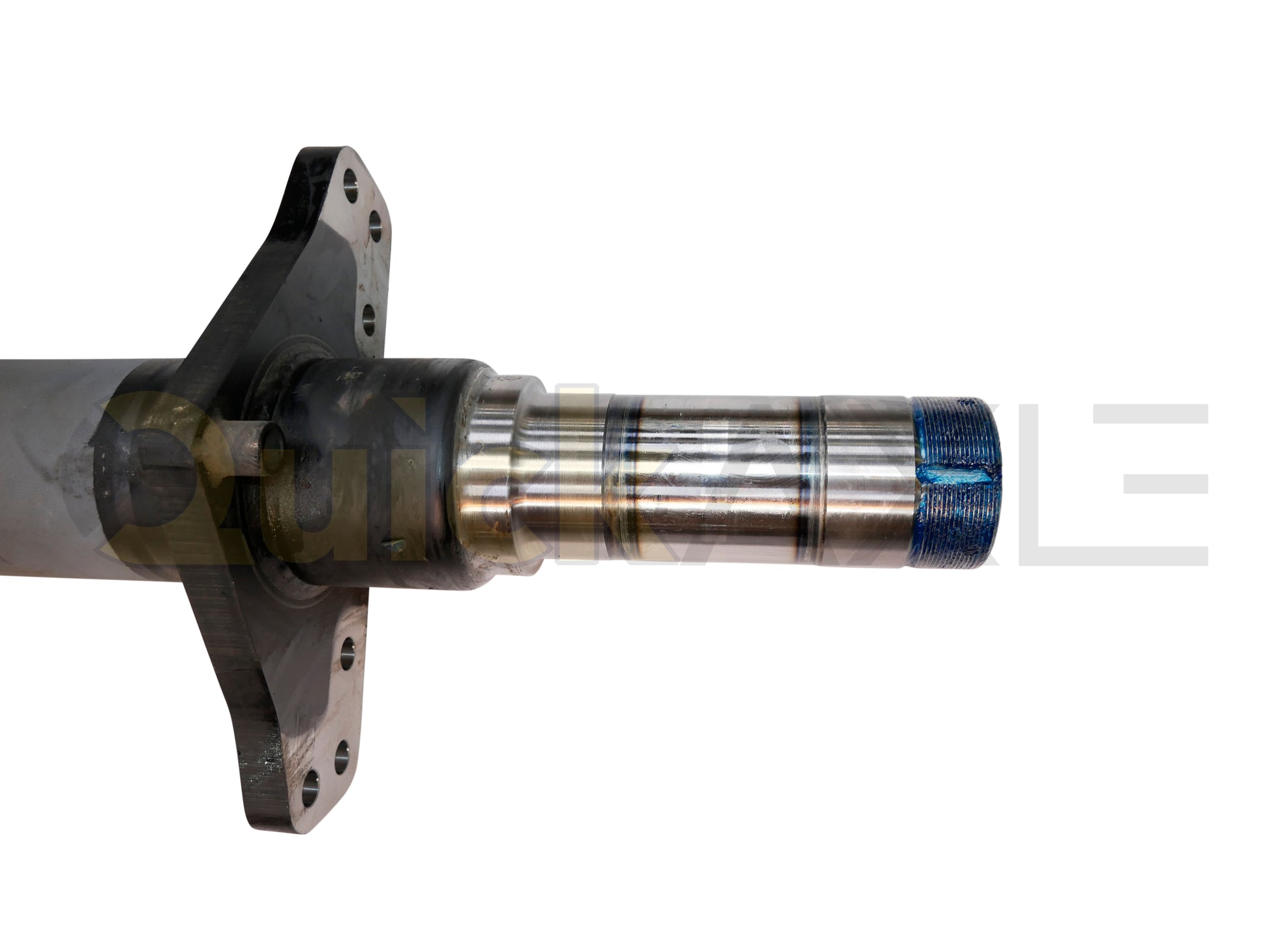 Air Disc Brake Axle, 75.5 Axle Track, QuickAxle Universal Mounting Pattern Brake Flange, 23k Beam, Straight With 5 in Dia and P Spindle
