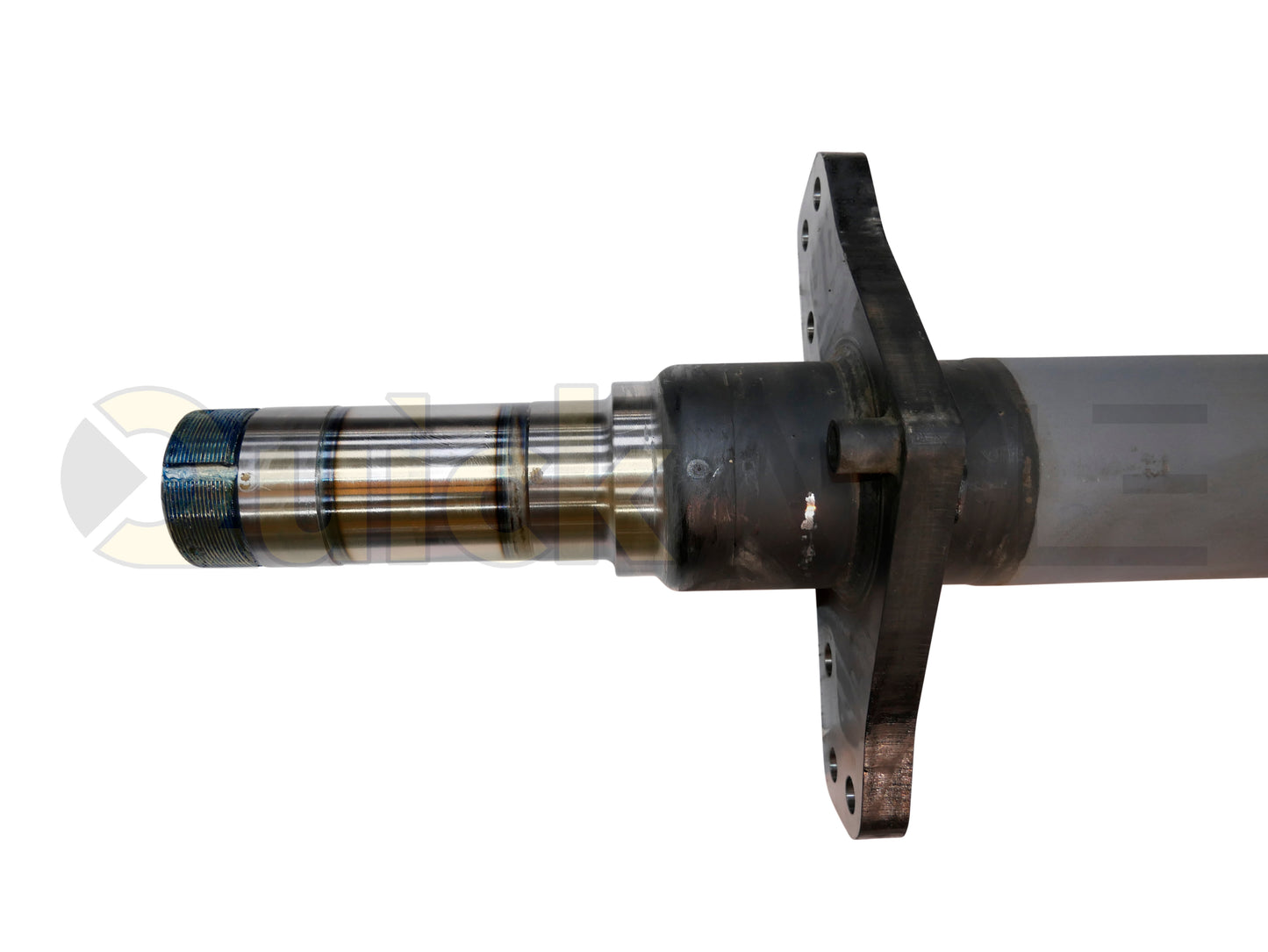 Air Disc Brake Axle, 75.5 Axle Track, QuickAxle Universal Mounting Pattern Brake Flange, 23k Beam, Straight With 5 in Dia and P Spindle