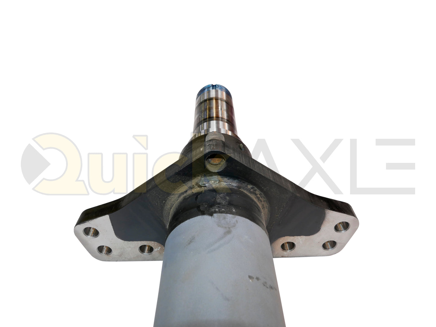 Air Disc Brake Axle, 75.5 Axle Track, QuickAxle Universal Mounting Pattern Brake Flange, 23k Beam, Straight With 5 in Dia and P Spindle