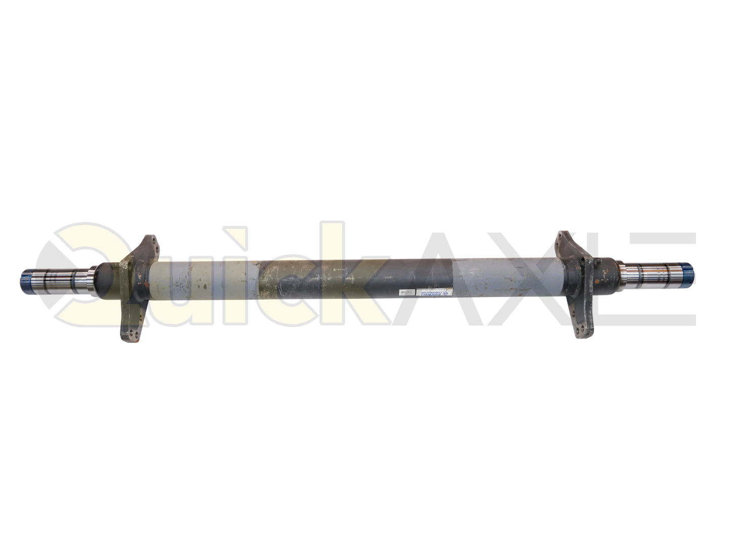 Air Disc Brake Axle, 76.5 Axle Track, QuickAxle Universal Mounting Pattern Brake Flange, 25k Beam, Straight With 5 in Dia and P Spindle