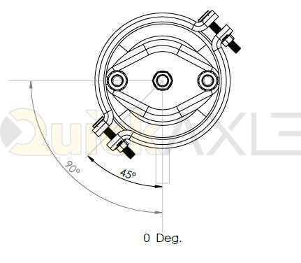 Ridewell Ranger BSC-20 Brake Chamber - 10 in Pushrod, 45 Degree Clamp, 90 Degree Ports - 1660775