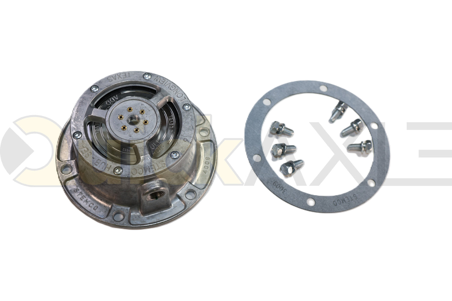 Stemco FN Oil PSI Hub Cap Kit - 343-4370 hub cap 1660128 and gasket 1664206B007 for 6040256