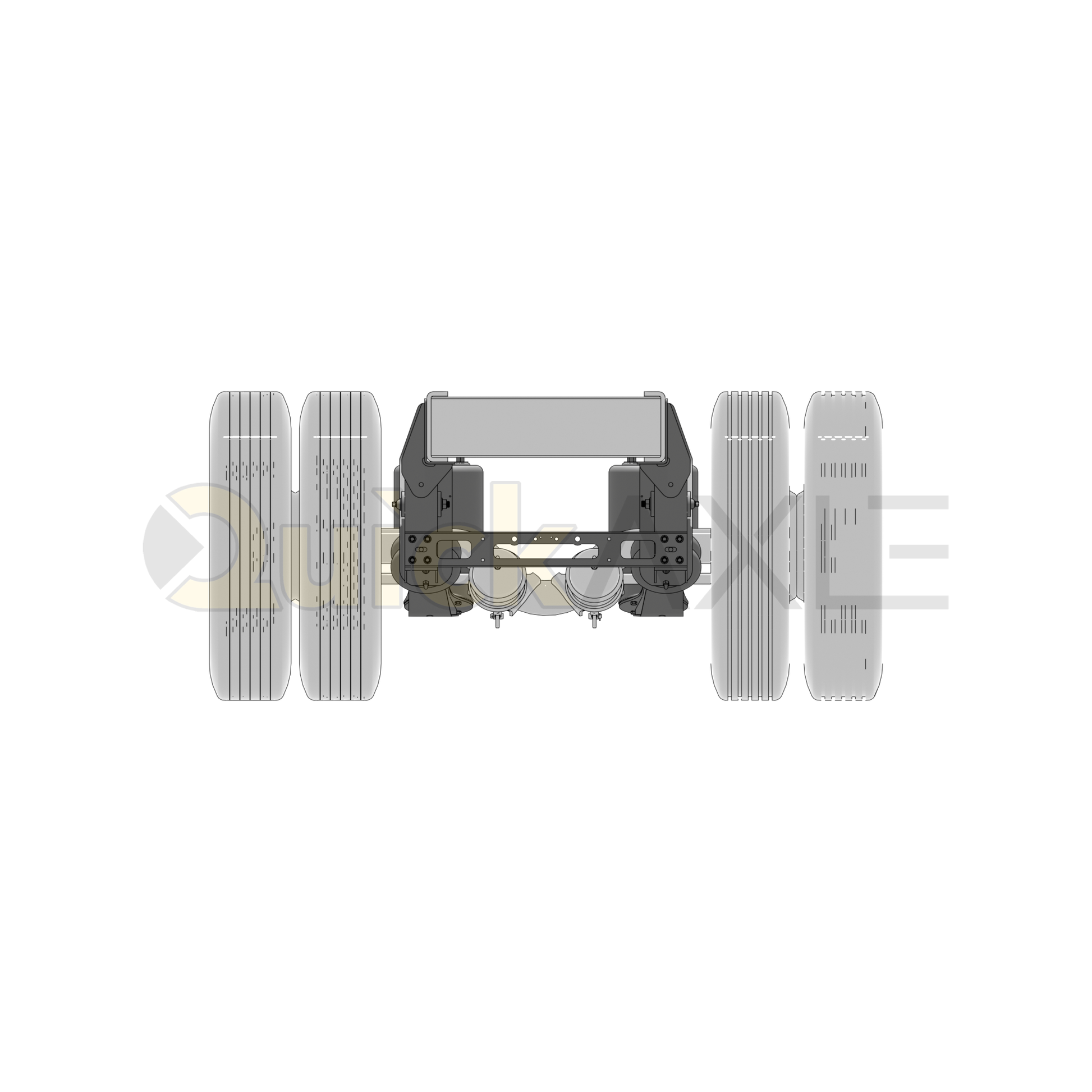 Ridewell RCA-215MM Mid-Mount Truck Air Ride Lift Axle Suspension - Non-Steerable - 22,500 lb Capacity - 2150204