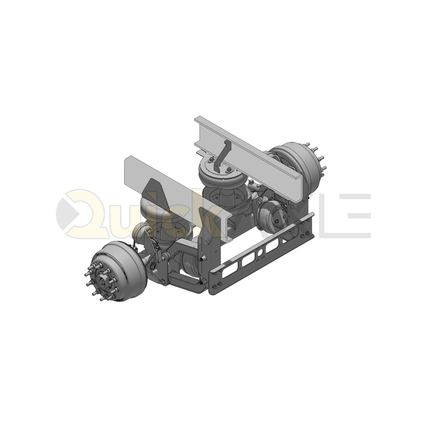 Ridewell RSS-233 20K Self-Steering Truck Lift Axle Suspension - Bolt-On - Drum Brake - 2332001