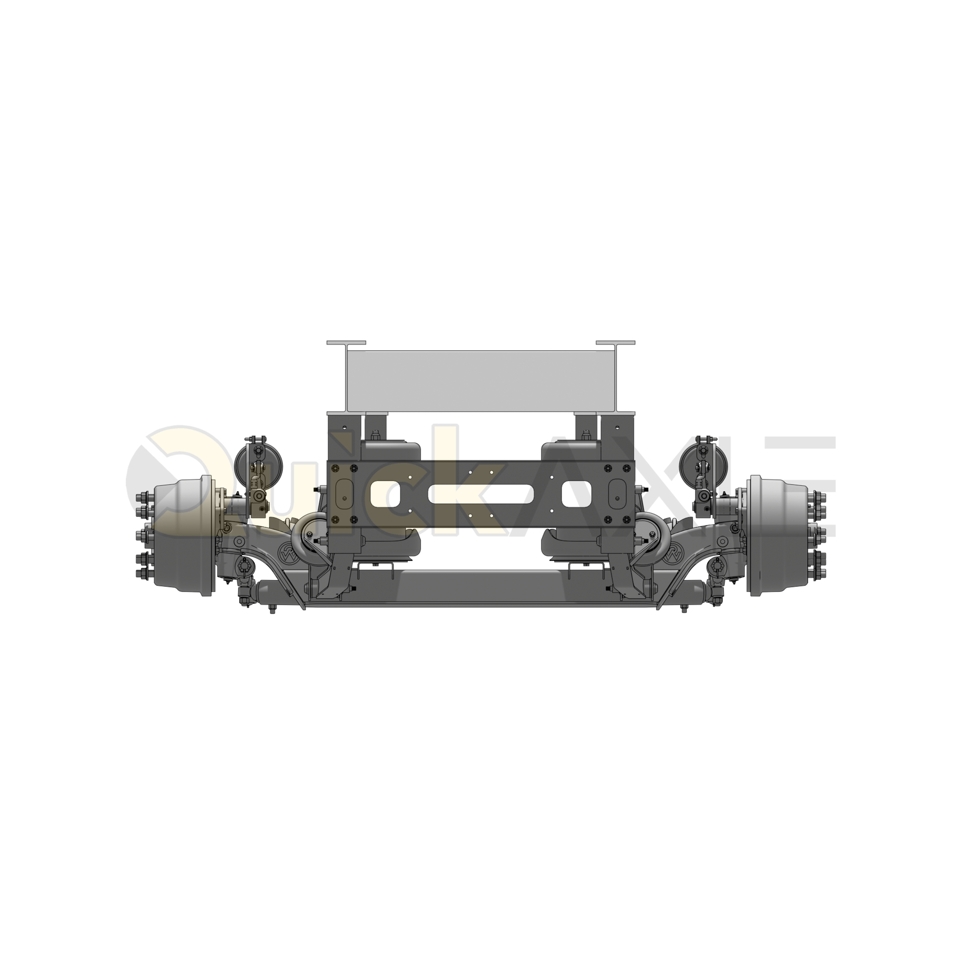 Ridewell RSS-233MMT 13.2K Truck Lift Axle Suspension - Self-Steer with Steer Locks - Weld-On - Drum Brake - 2339155S