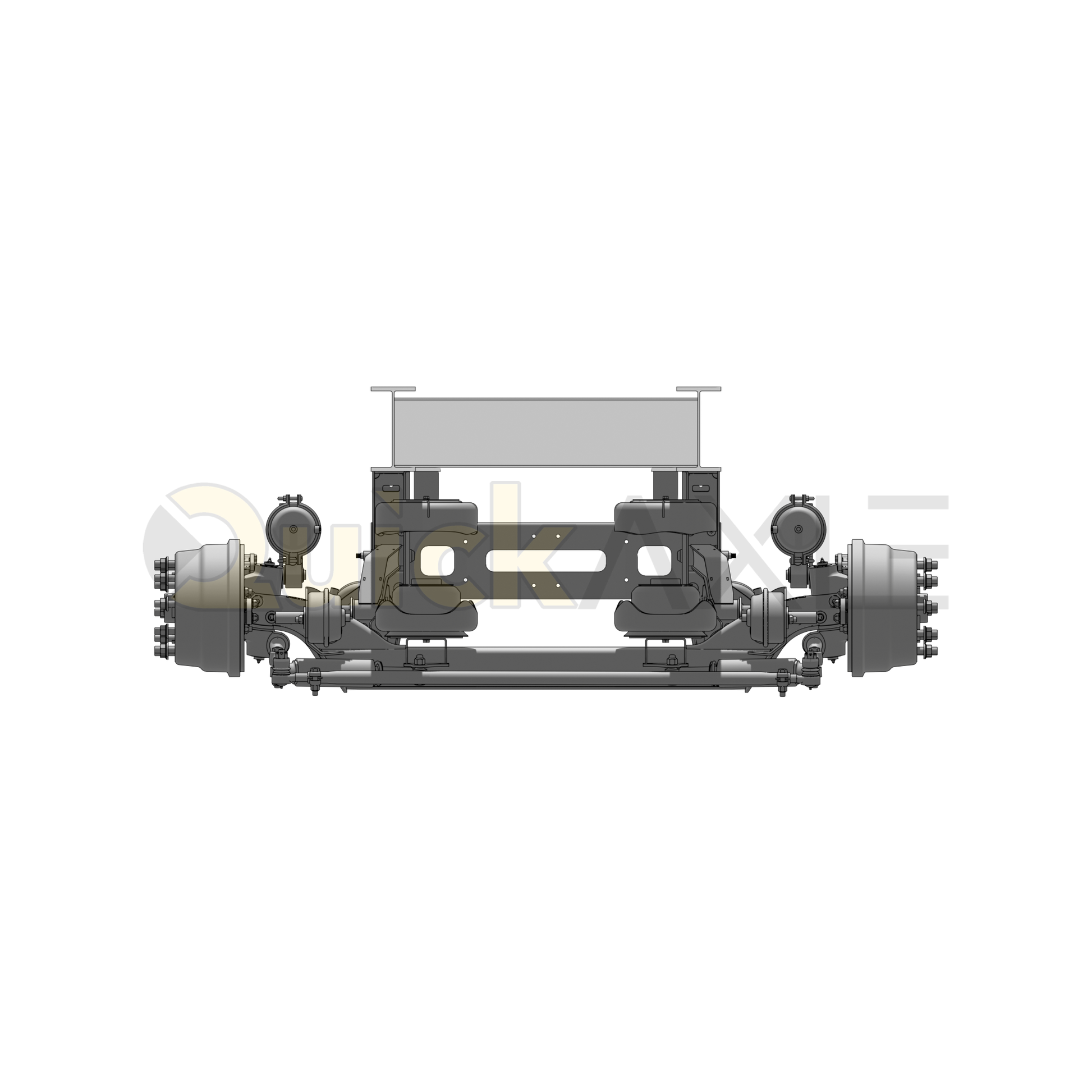 Ridewell RSS-233MMT 13.2K Truck Lift Axle Suspension - Self-Steer with Steer Locks - Weld-On - Drum Brake - 2339155S