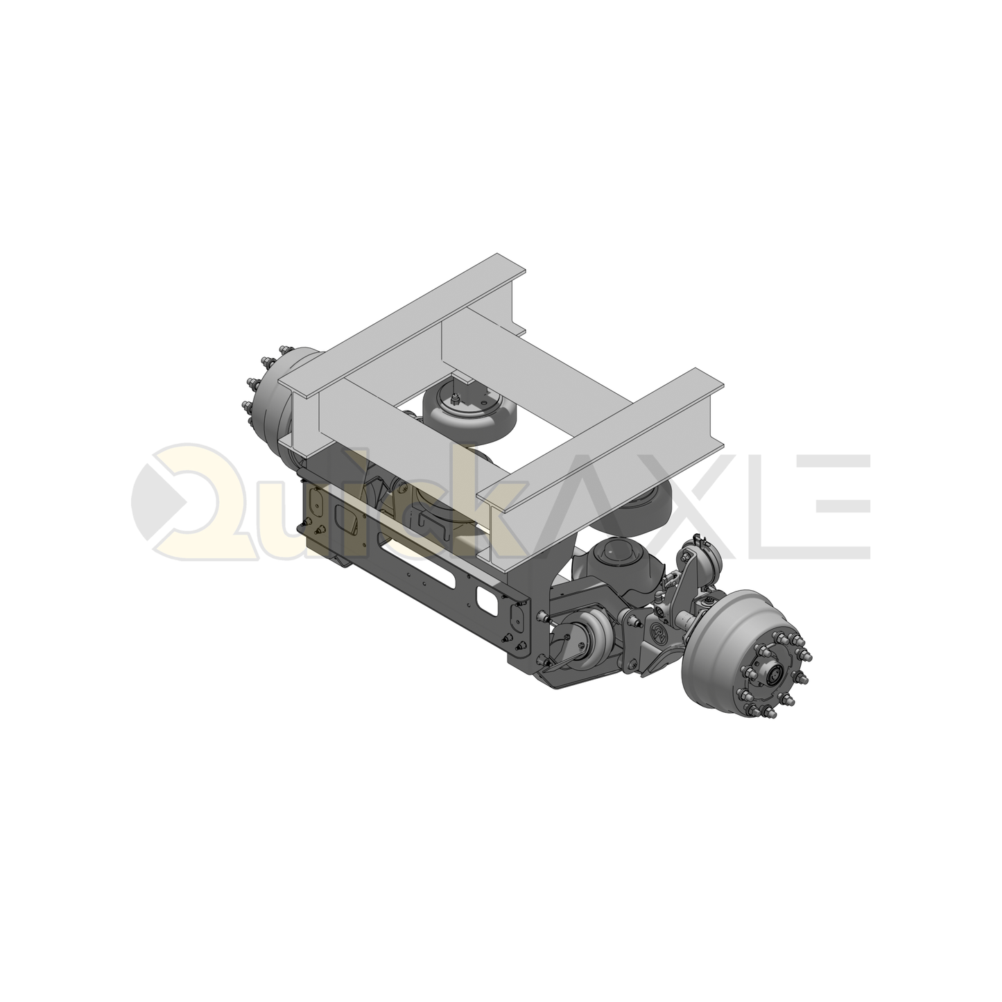 Ridewell RSS-233MMT 13.2K Truck Lift Axle Suspension - Self-Steer with Steer Locks - Weld-On - Drum Brake - 2339155S