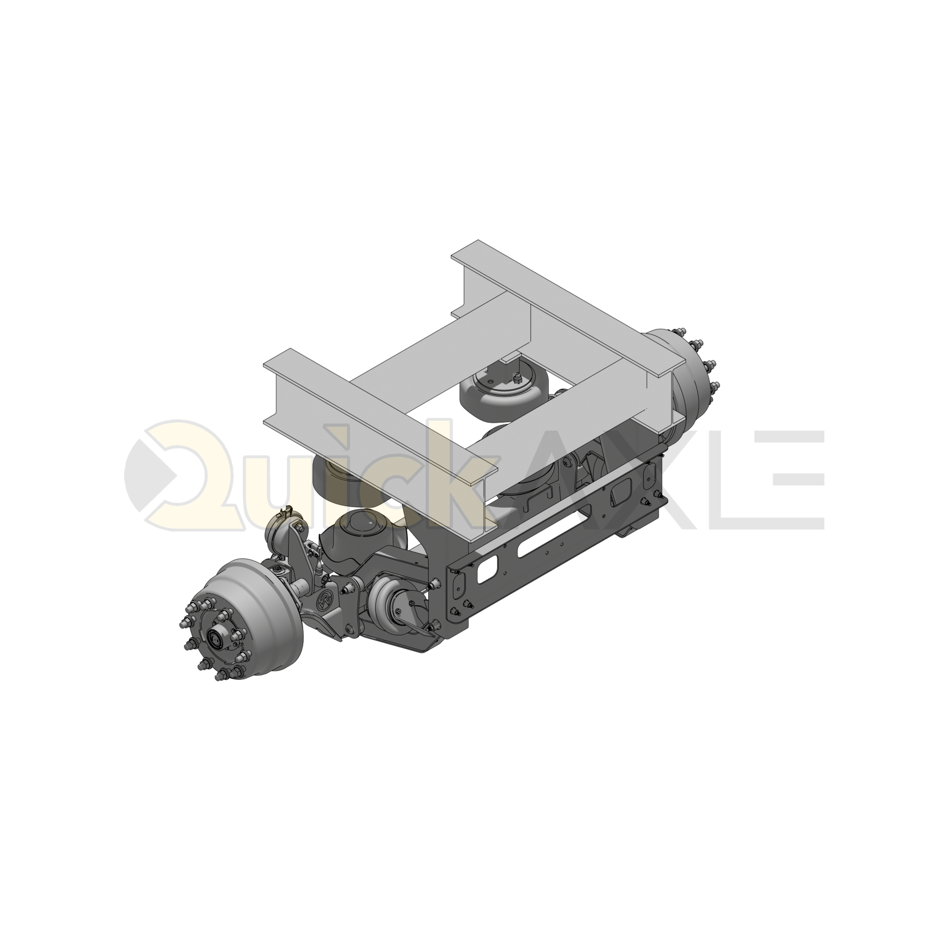 Ridewell RSS-233MMT 13.2K Truck Lift Axle Suspension - Self-Steer with Steer Locks - Weld-On - Drum Brake - 2339155S