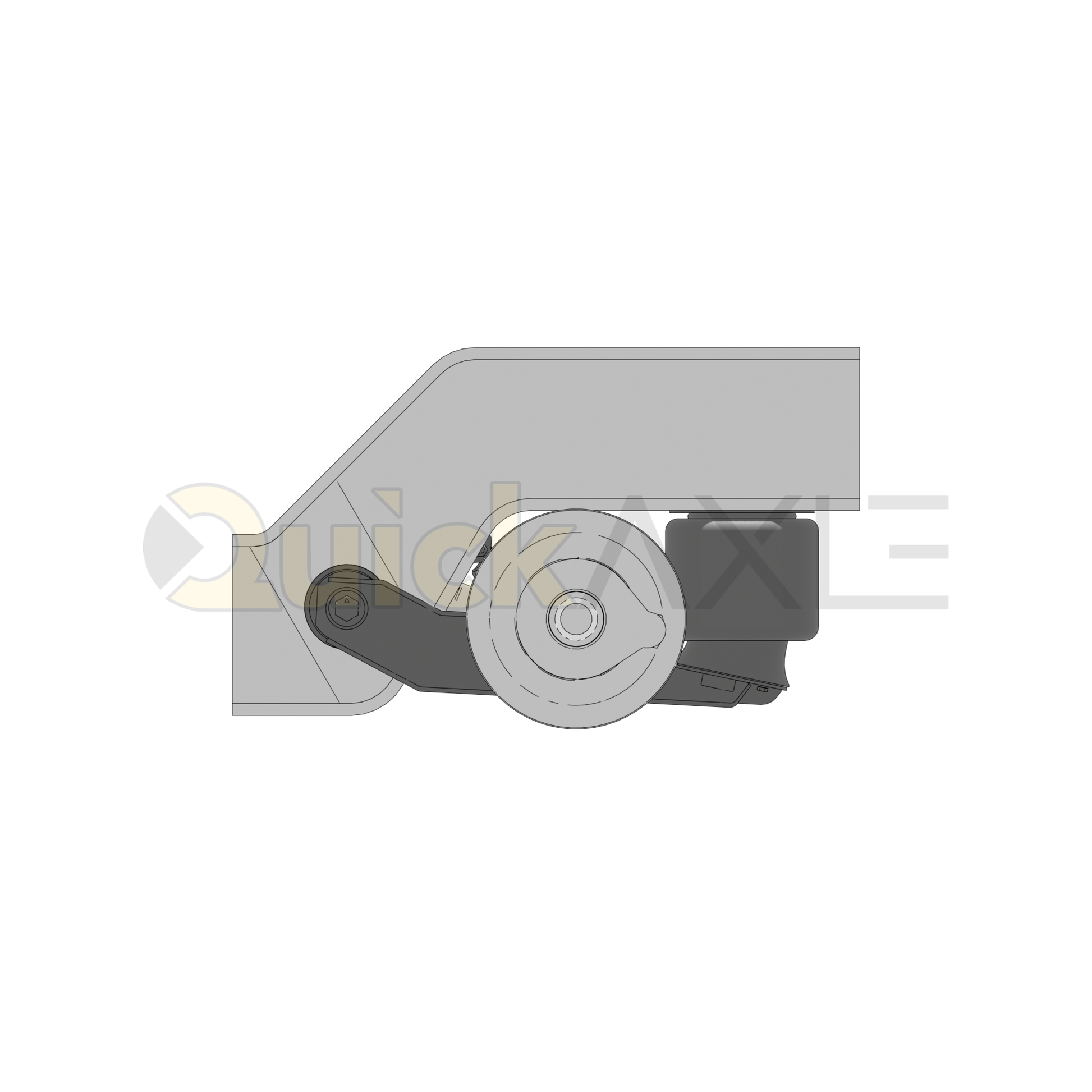 Ridewell RAR-240W Trailer Air Ride Suspension - Yoke Mount - Non-Steerable - 25,000 lb Capacity - 2400021