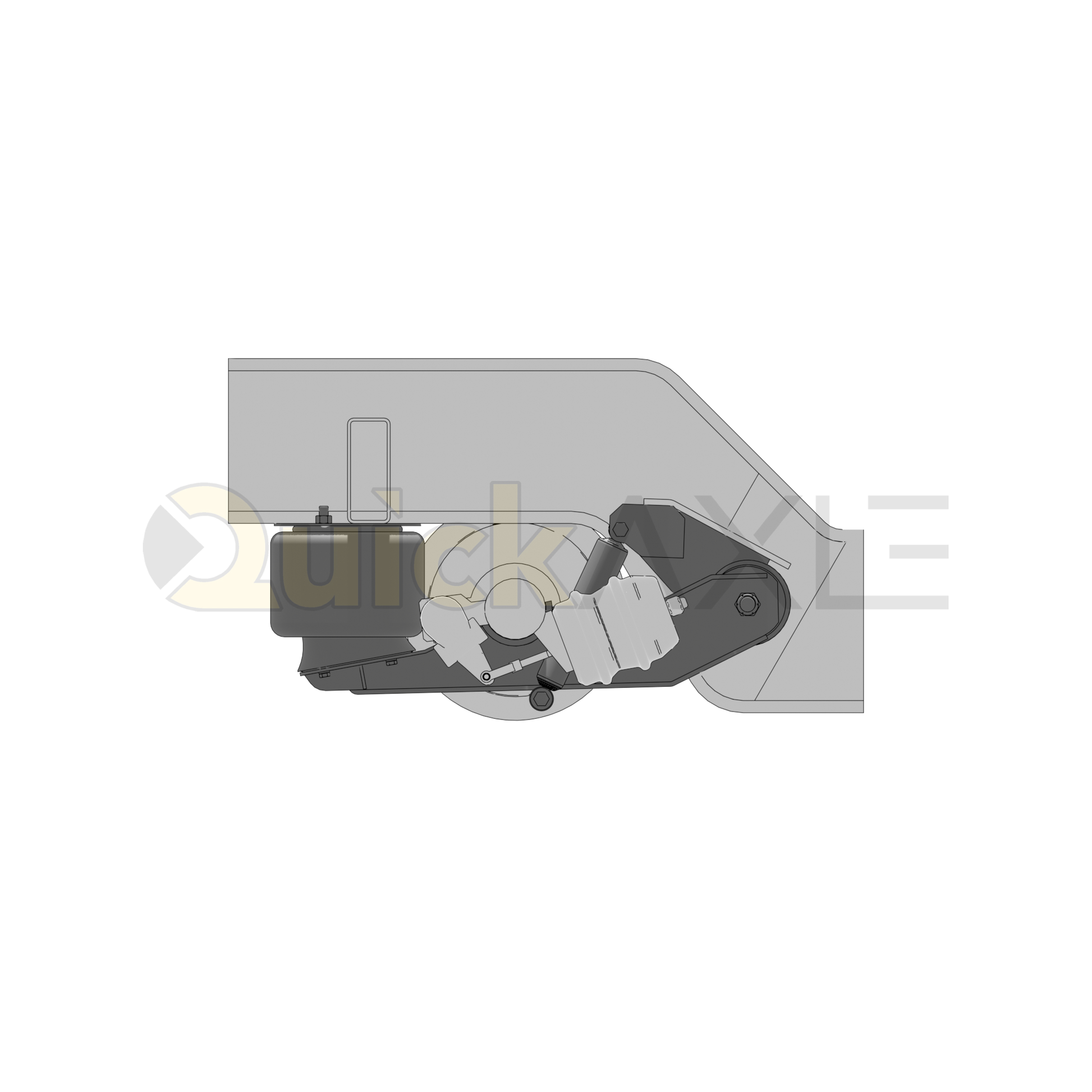 Ridewell RAR-240W Trailer Air Ride Suspension - Yoke Mount - Non-Steerable - 25,000 lb Capacity - 2400028