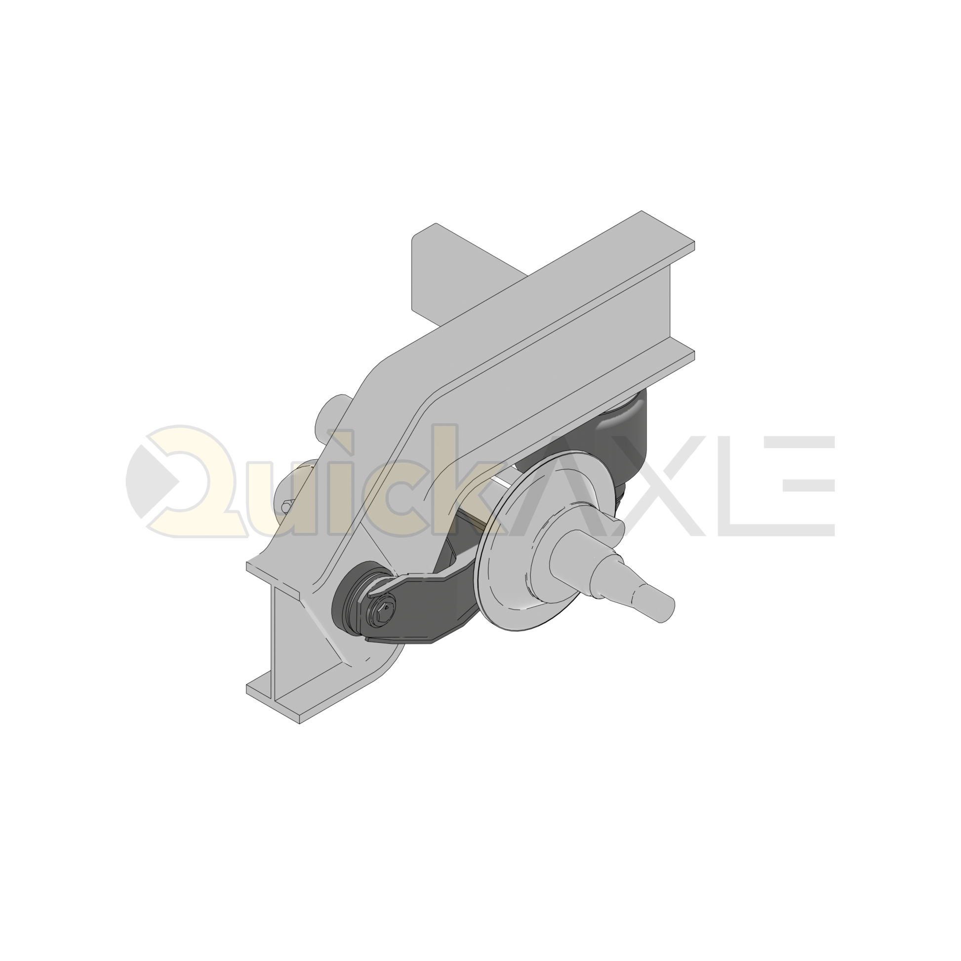 Ridewell RAR-240W Trailer Air Ride Suspension - Yoke Mount - Non-Steerable - 25,000 lb Capacity - 2400028