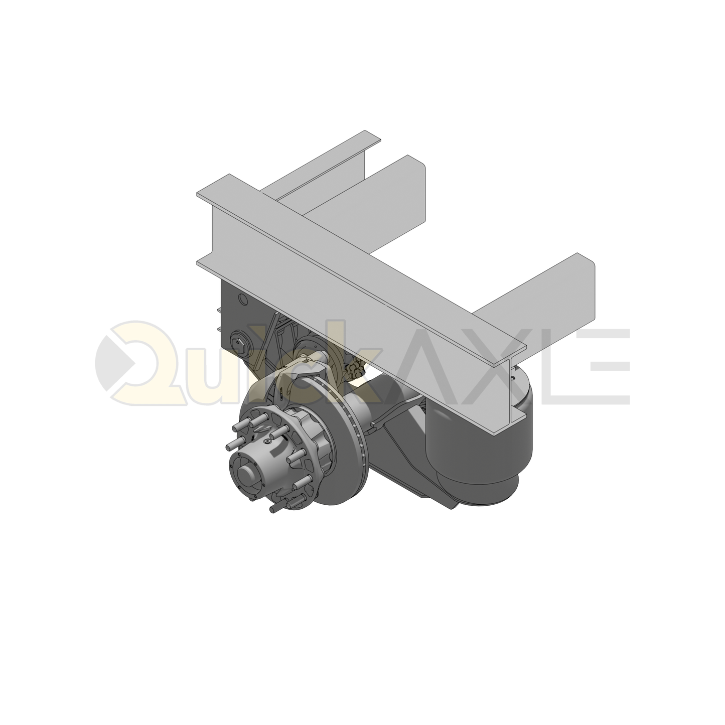 Ridewell RAR-240 Trailer Underslung Air Ride Suspension - Non-Steerable - 25,000 lb Capacity - 2400206