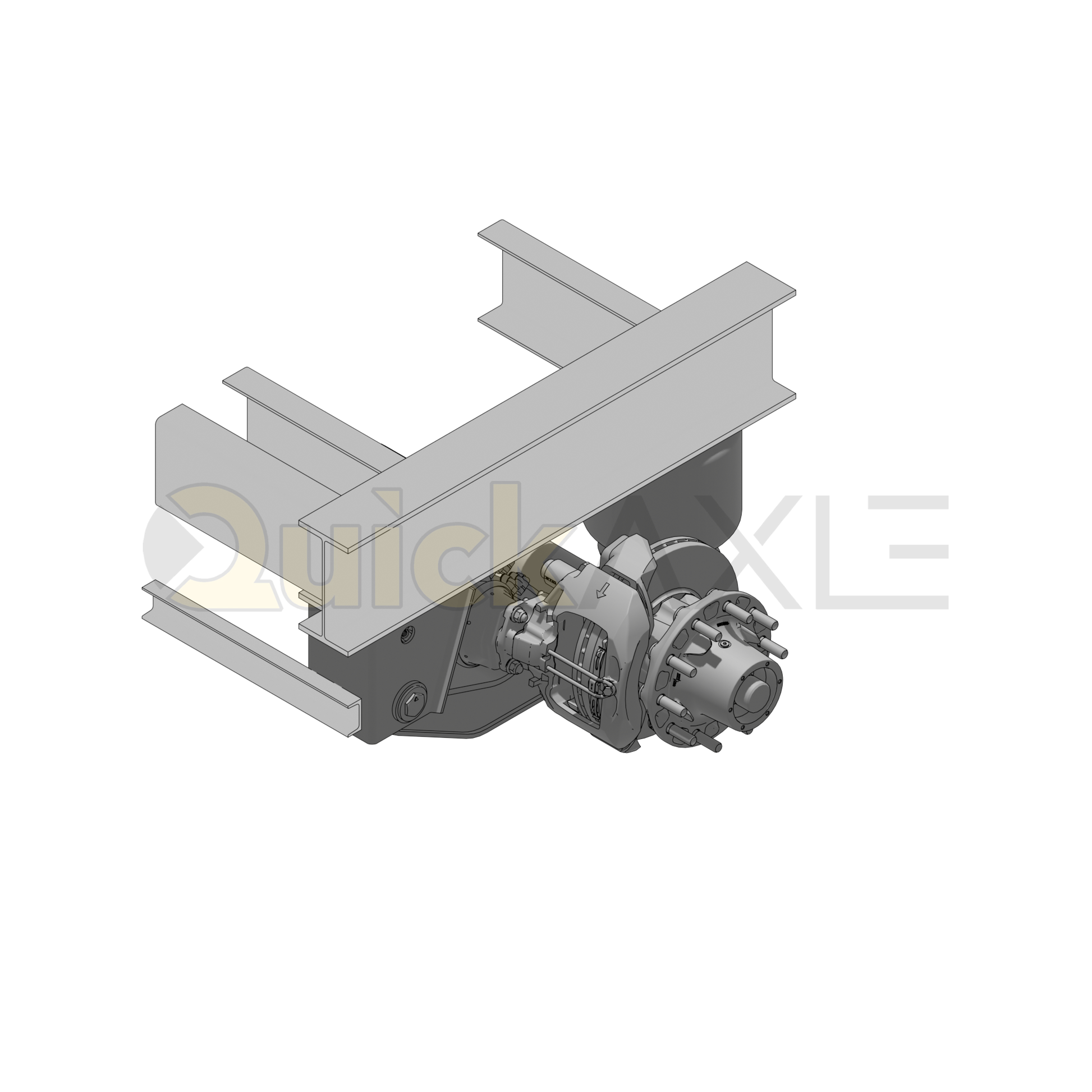 Ridewell RAR-240 Trailer Underslung Air Ride Suspension - Non-Steerable - 25,000 lb Capacity - 2400206