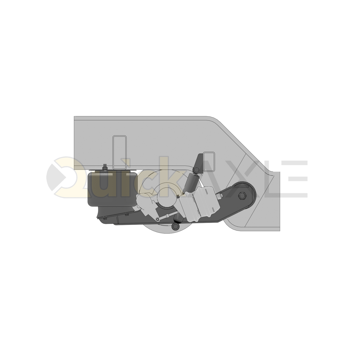 Ridewell RAR-240W Trailer Air Ride Suspension - Yoke Mount - Non-Steerable - 25,000 lb Capacity - 2400407