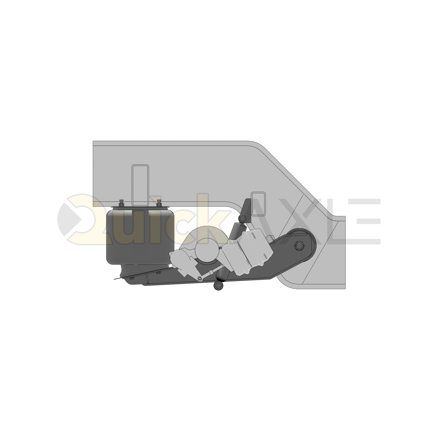 Ridewell RAR-240WHD Trailer Air Ride Suspension - Yoke Mount - Non-Steerable - 25,000 lb Capacity - 2401409