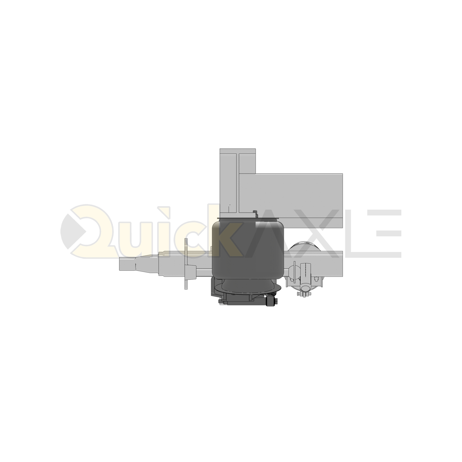 Ridewell RAR-240WHD Trailer Air Ride Suspension - Yoke Mount - Non-Steerable - 25,000 lb Capacity - 2401409