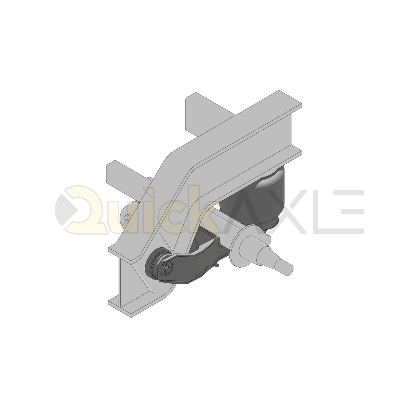 Ridewell RAR-240WHD Trailer Air Ride Suspension - Yoke Mount - Non-Steerable - 25,000 lb Capacity - 2401409