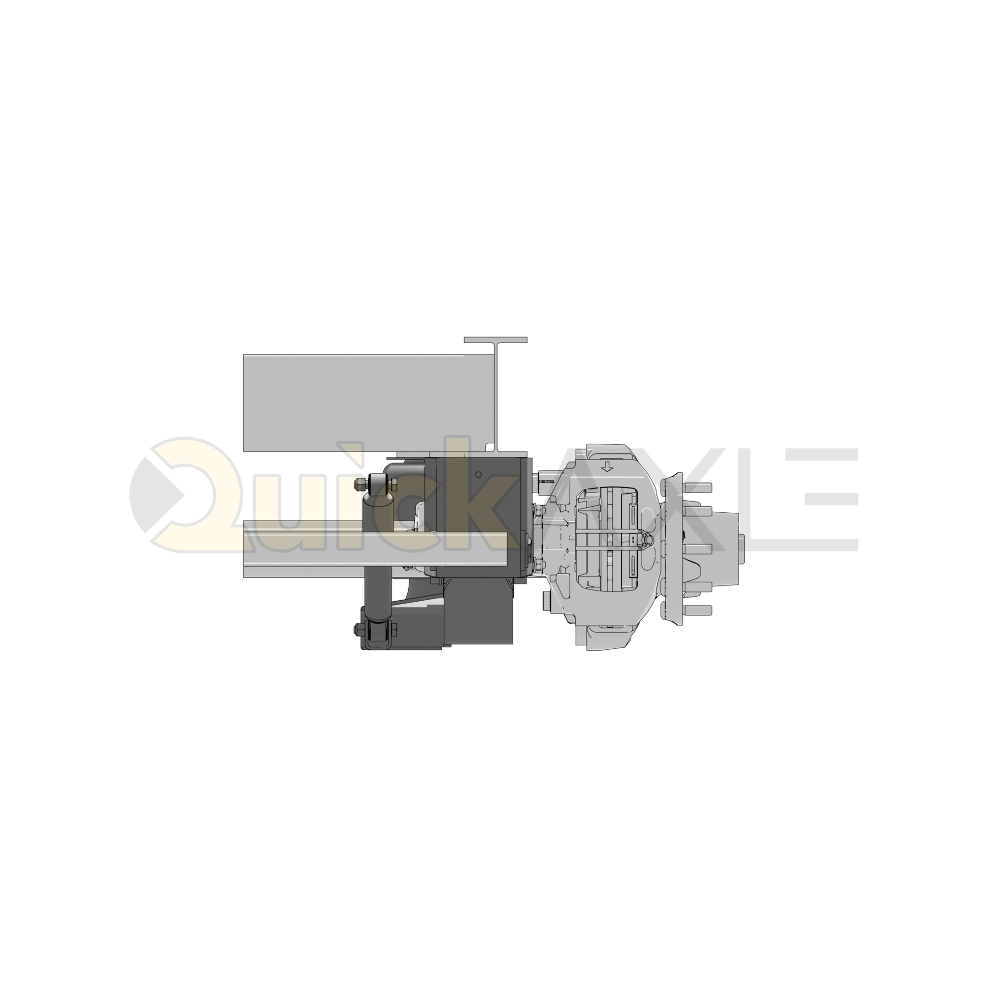 Ridewell RAR-240 Trailer Underslung Air Ride Suspension - Non-Steerable - 25,000 lb Capacity - 2402206