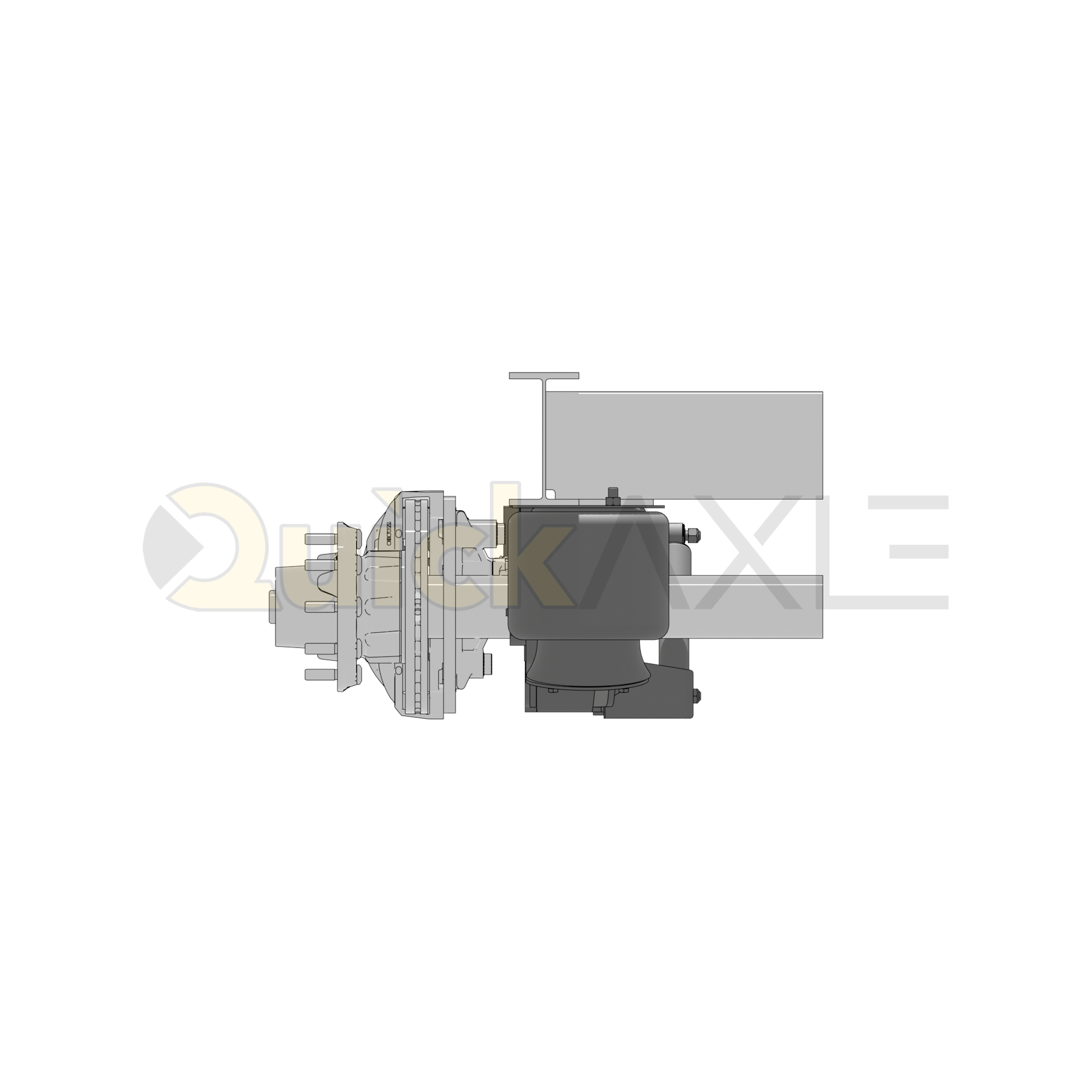Ridewell RAR-240 Trailer Underslung Air Ride Suspension - Non-Steerable - 25,000 lb Capacity - 2402206