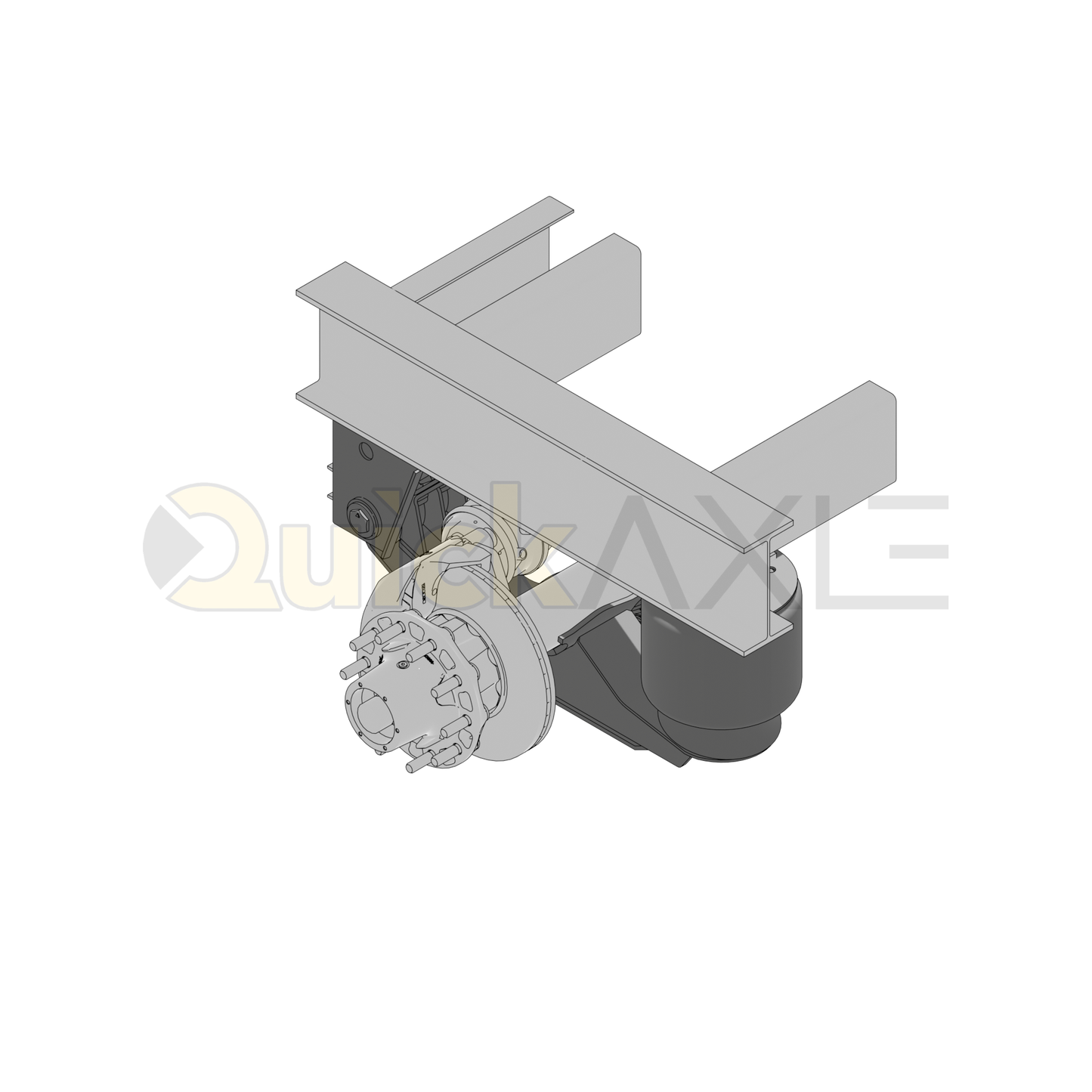 Ridewell RAR-240 Trailer Underslung Air Ride Suspension - Non-Steerable - 25,000 lb Capacity - 2402206