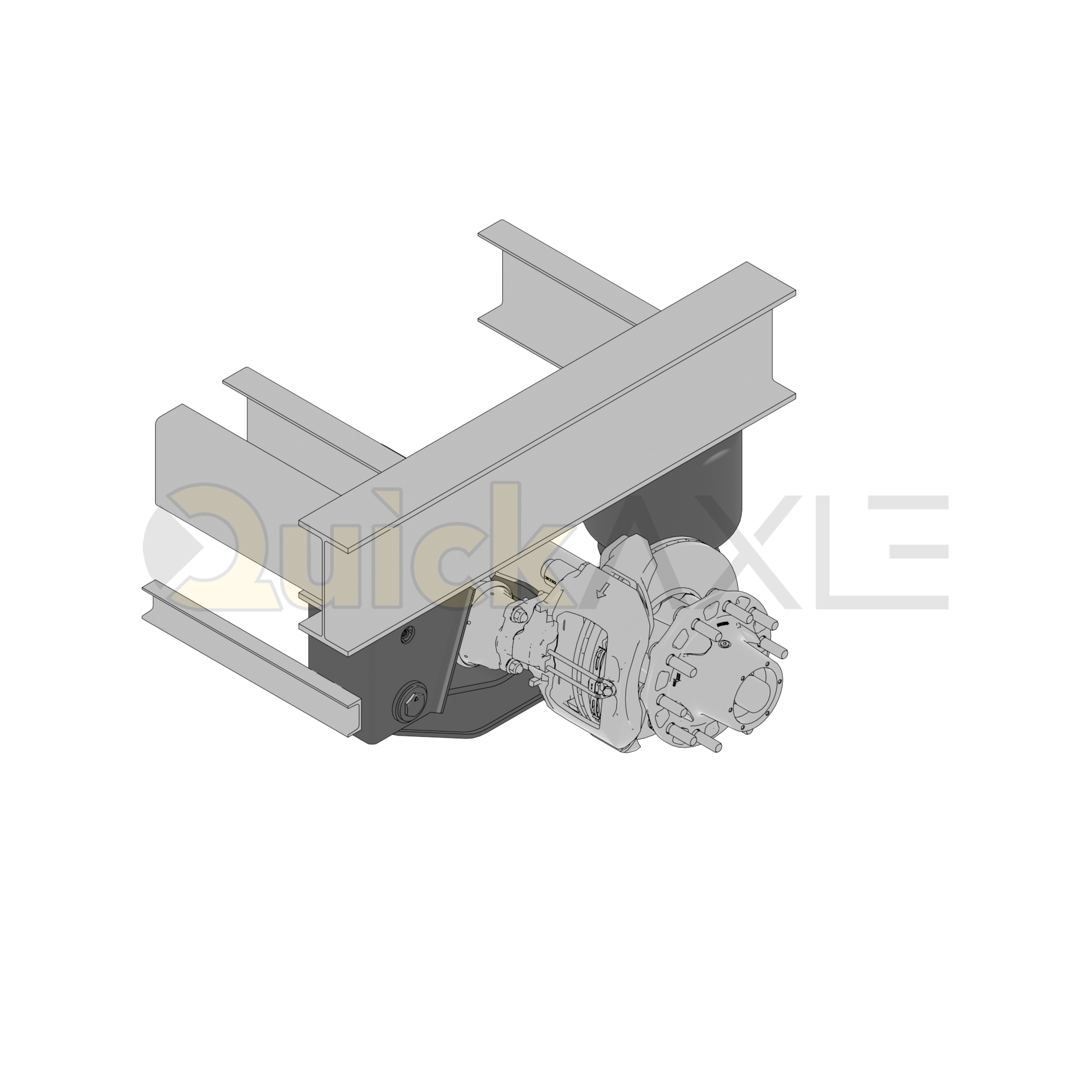 Ridewell RAR-240 Trailer Underslung Air Ride Suspension - Non-Steerable - 25,000 lb Capacity - 2402206