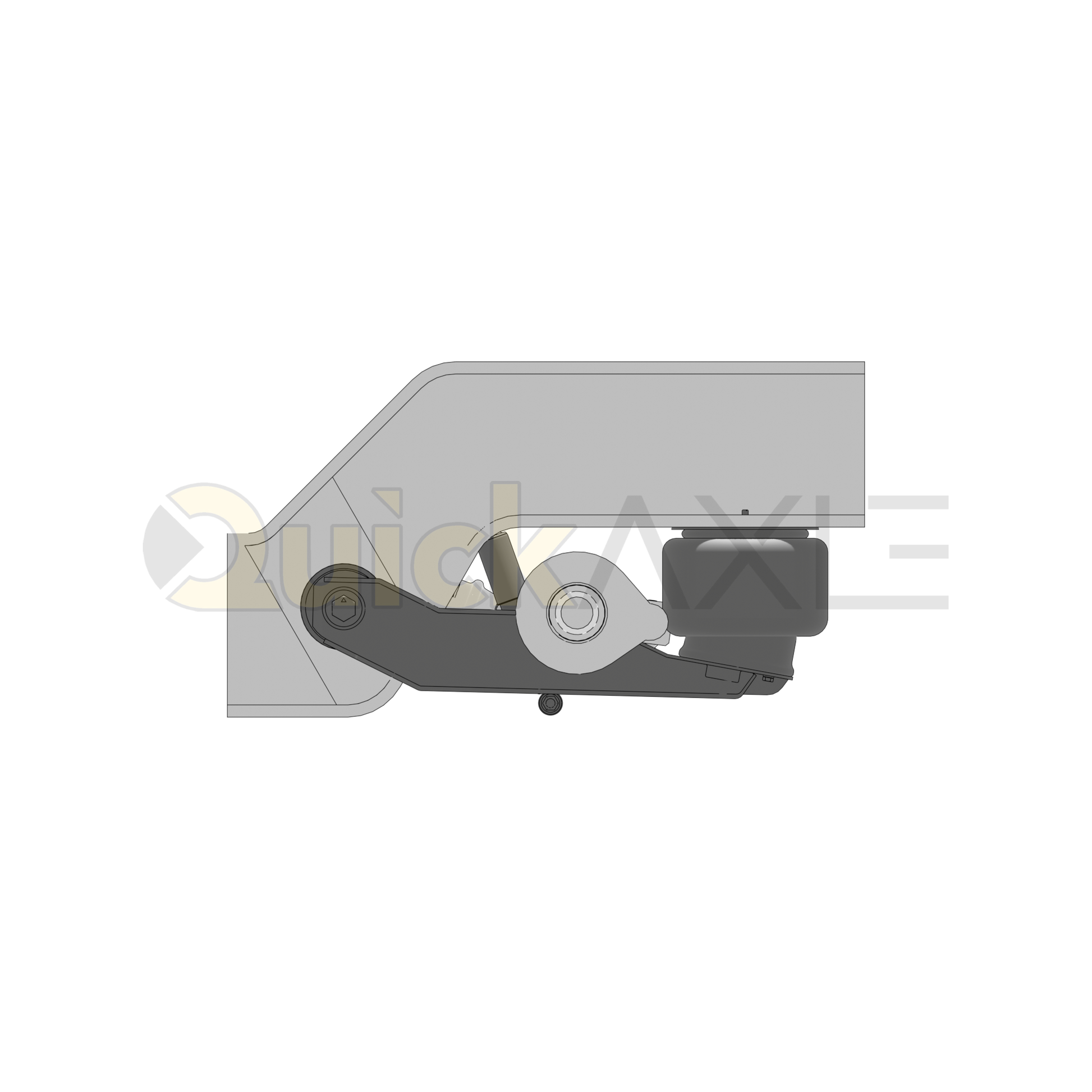 Ridewell RAR-240W Trailer Air Ride Suspension - Yoke Mount - Non-Steerable - 30,000 lb Capacity - 2403376