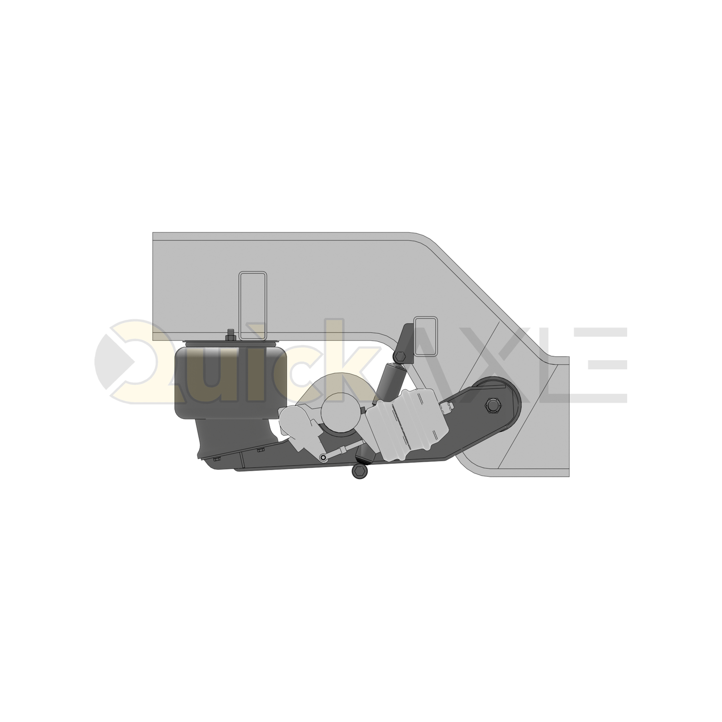 Ridewell RAR-240W Trailer Air Ride Suspension - Yoke Mount - Non-Steerable - 30,000 lb Capacity - 2403378