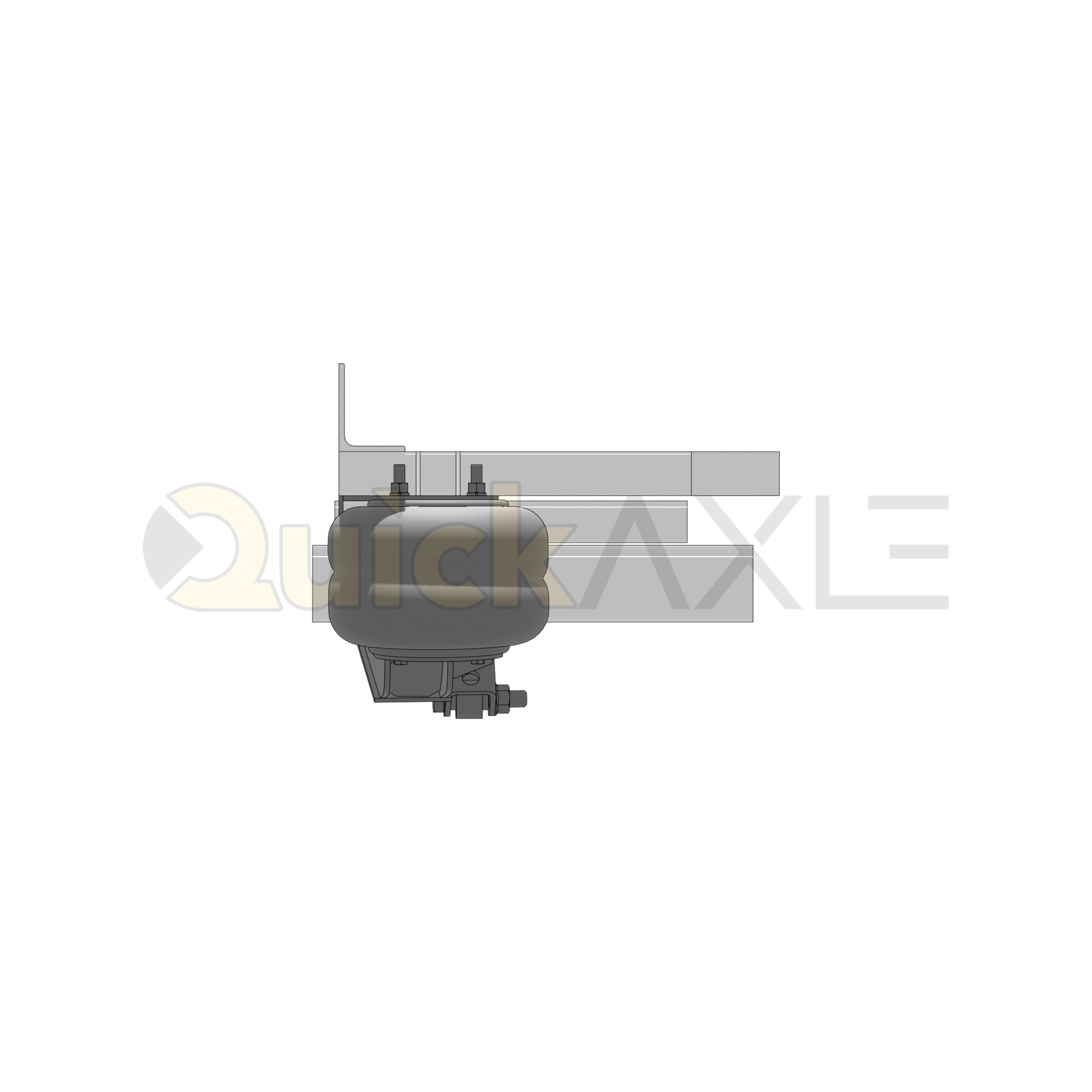 Ridewell RAR-244 Trailer Underslung Air Ride Suspension - Non-Steerable - 8,000 lb Capacity - 2440003