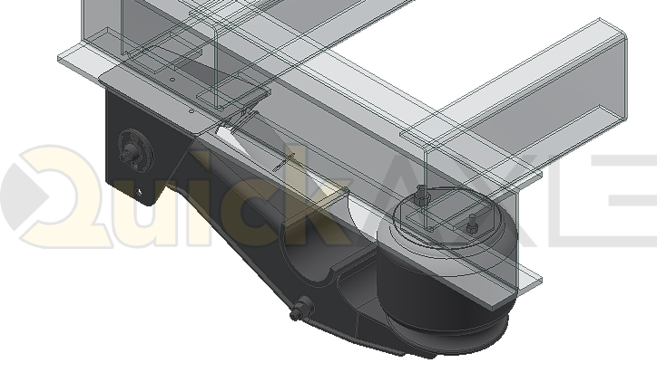 Ridewell RAR-244 Trailer Underslung Air Ride Suspension - Non-Steerable - 16,000 lb Capacity - 2441001