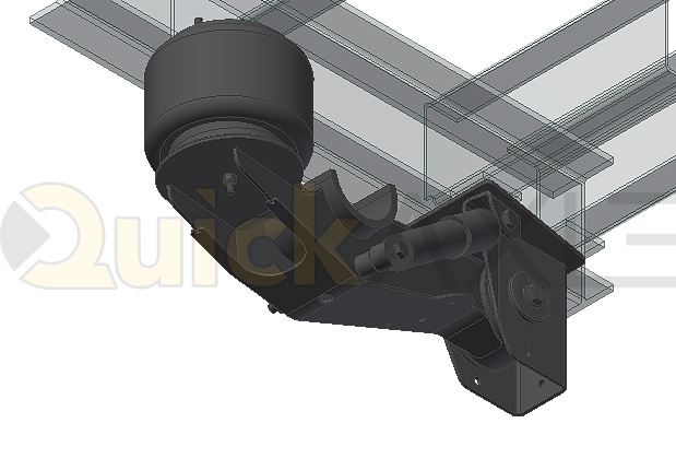 Ridewell RAR-244 Trailer Underslung Air Ride Suspension - Non-Steerable - 16,000 lb Capacity - 2441001