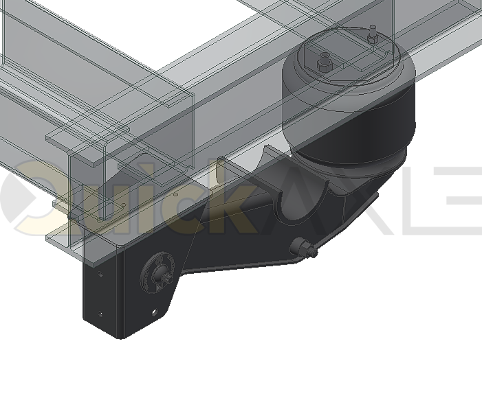 Ridewell RAR-244 Trailer Underslung Air Ride Suspension - Non-Steerable - 16,000 lb Capacity - 2441001