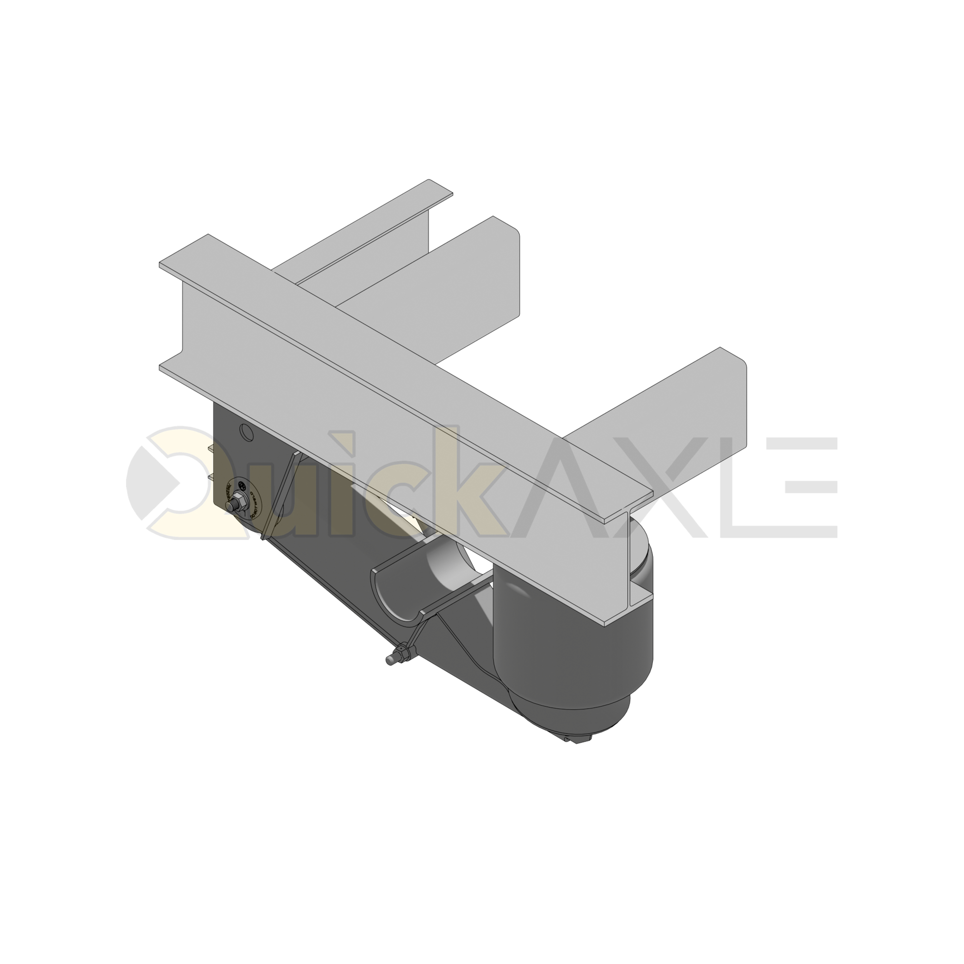 Ridewell RAR-260HT Trailer Underslung Air Ride Suspension with HCK Bracket - Non-Steerable - 25,000 lb Capacity - 260020805+D