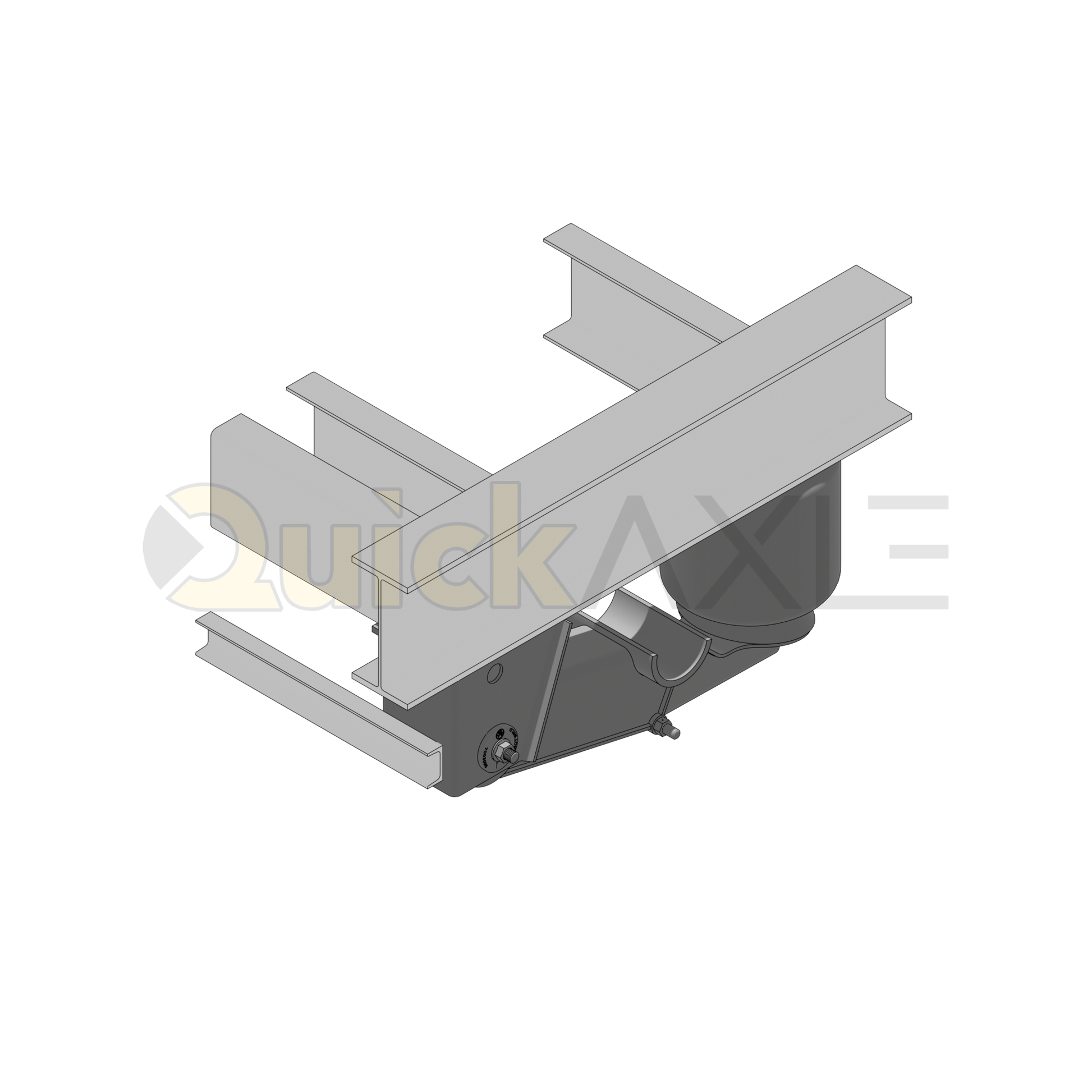 Ridewell RAR-260HT Trailer Underslung Air Ride Suspension with HCK Bracket - Non-Steerable - 25,000 lb Capacity - 260020805+D