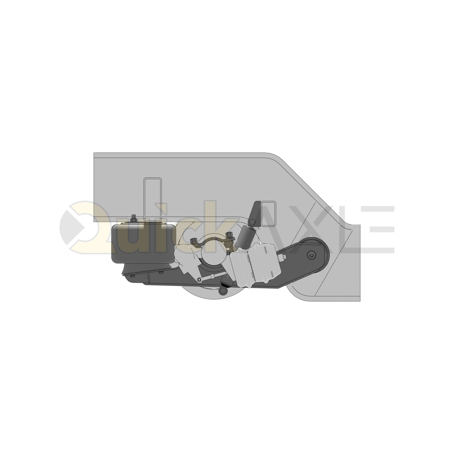 Ridewell RAR-260W Trailer Air Ride Suspension - Yoke Mount - Underslung - Non-Steerable - 25,000 lb Capacity - 2601206
